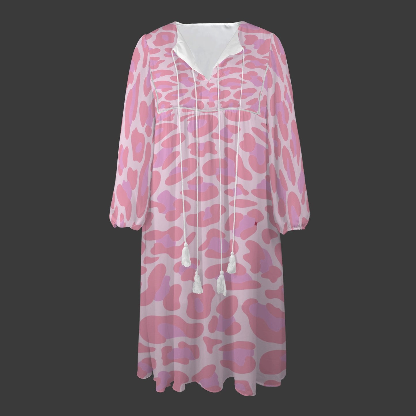 Neuatral Pink Pink Leopard Long Dress