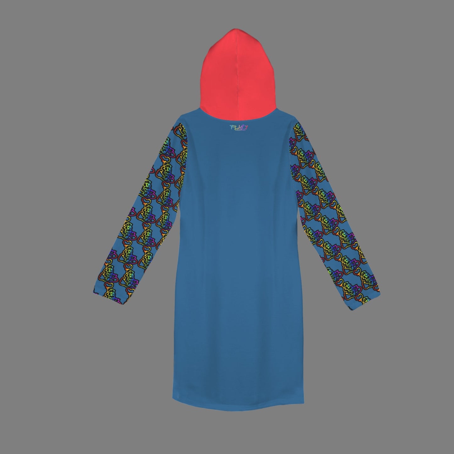 Love Is Not For All Pattern Hoodie Dress Joker Green Black