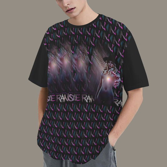 RANSIE IN NEVERLAND FIGURE GHOSTS WALL BLUE T-SHIRT