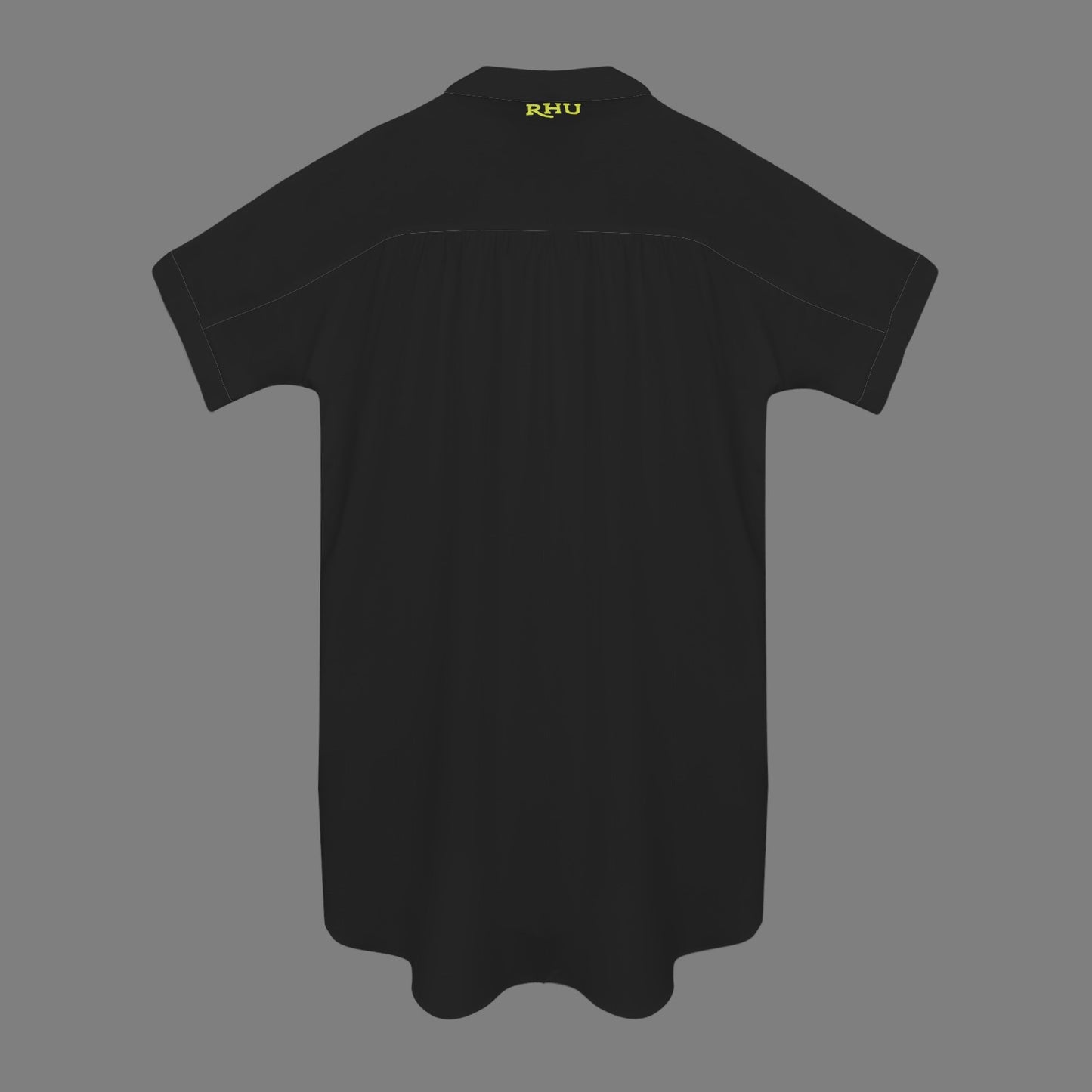 Humans Scare Me T-Shirt Dress Lapel Buttons Black