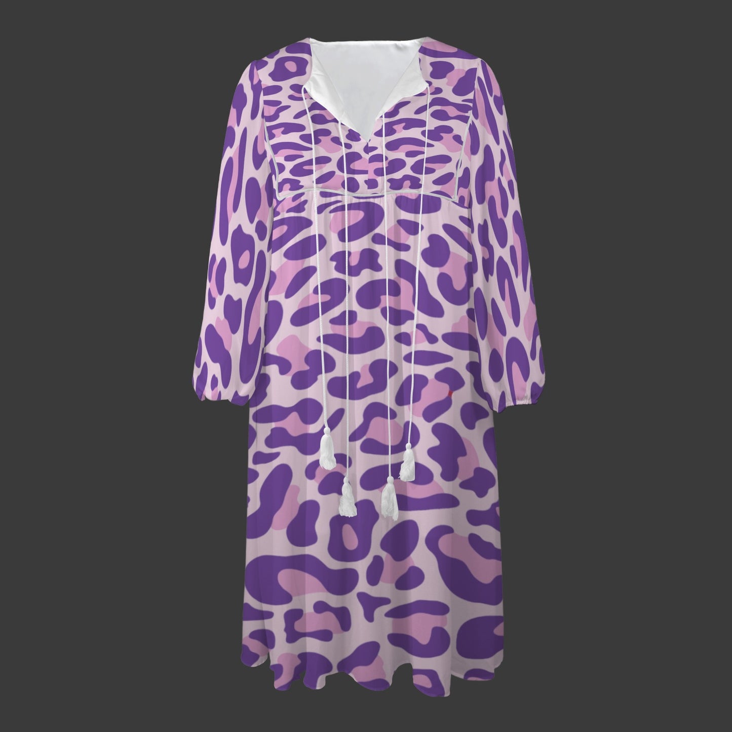 Violet Pink Leopard Long Dress