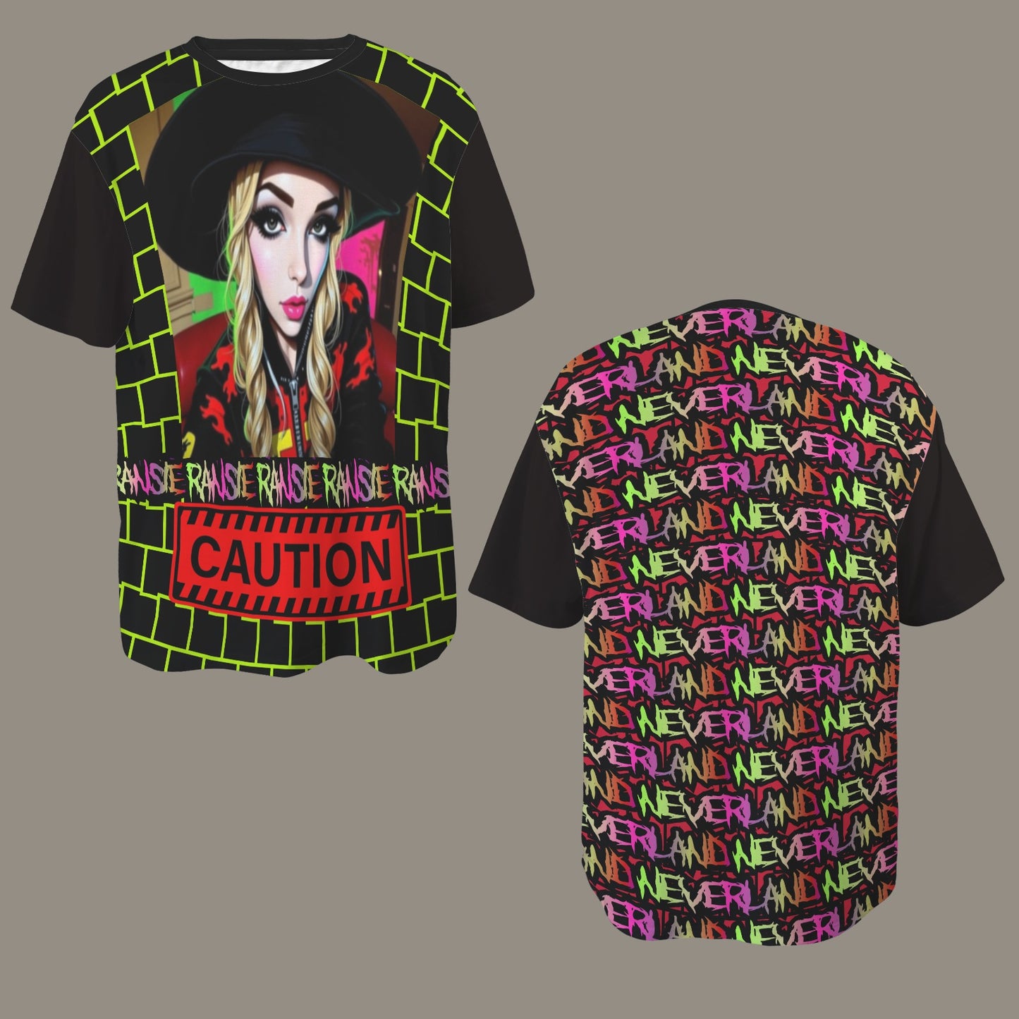 RANSIE CARTOON RED CAUTION T-SHIRT