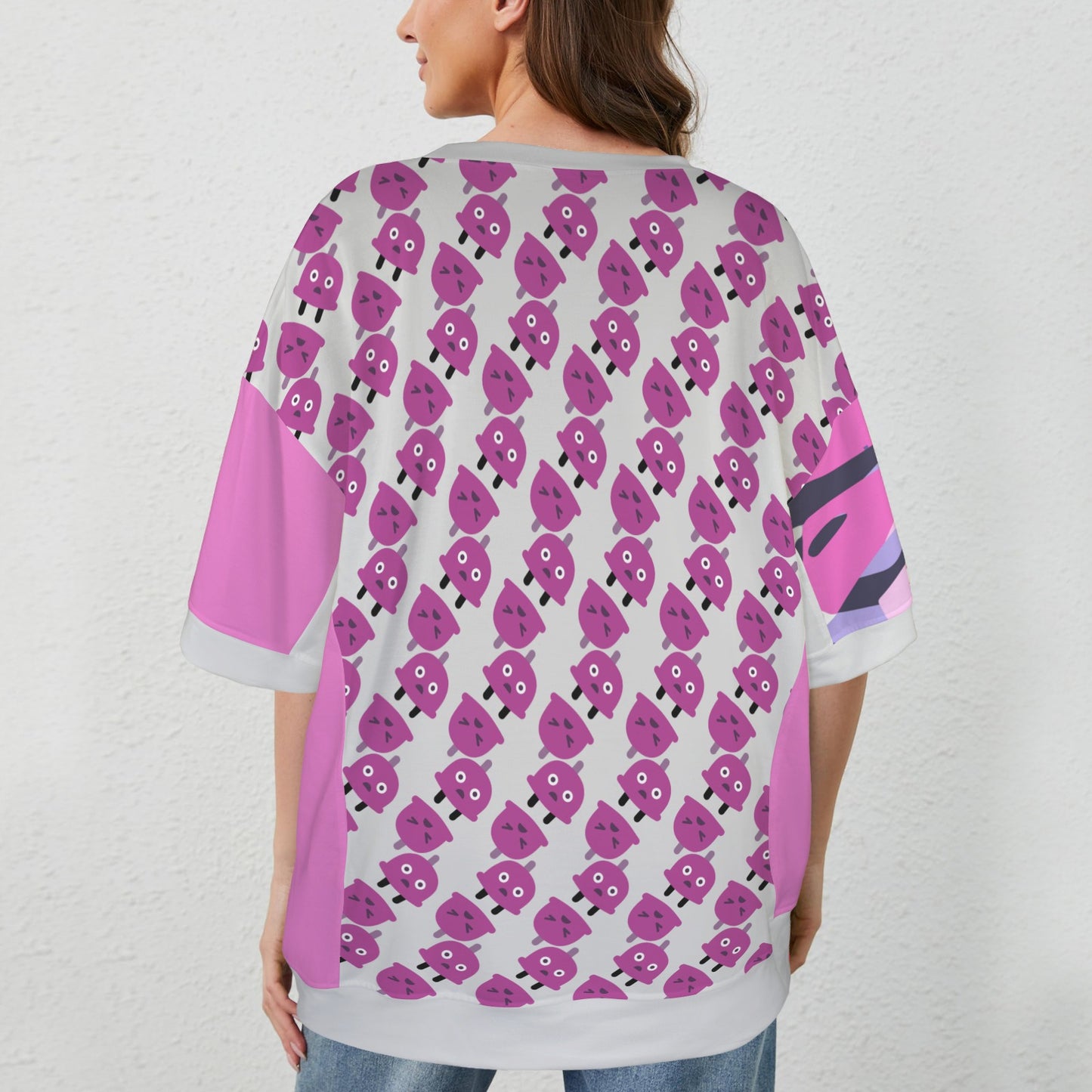 Fear Of Conncetion? Hem T-Shirt -Flowers Pink Sides