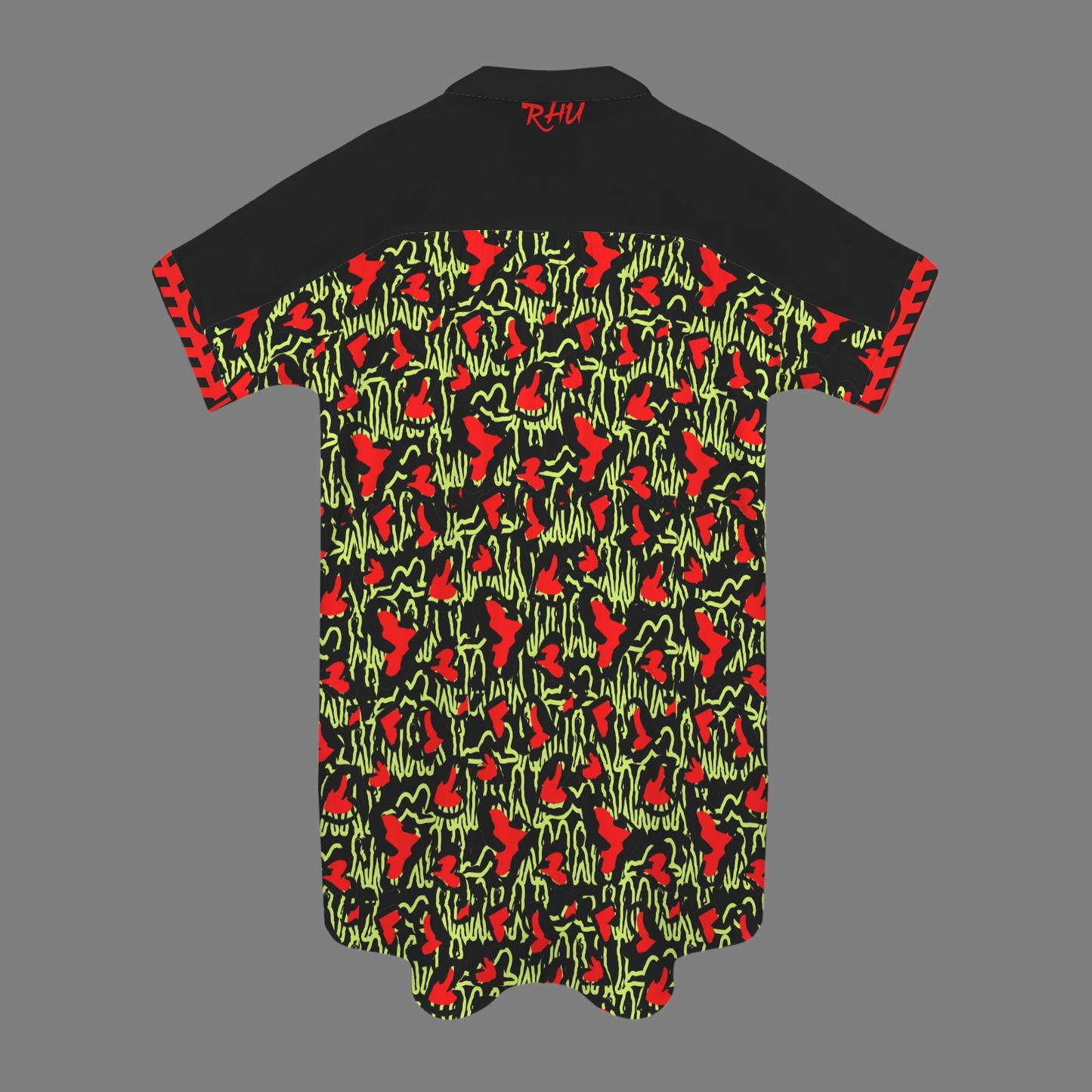 Caution Black Green Mosquitoes T Shirt Dress Buttons