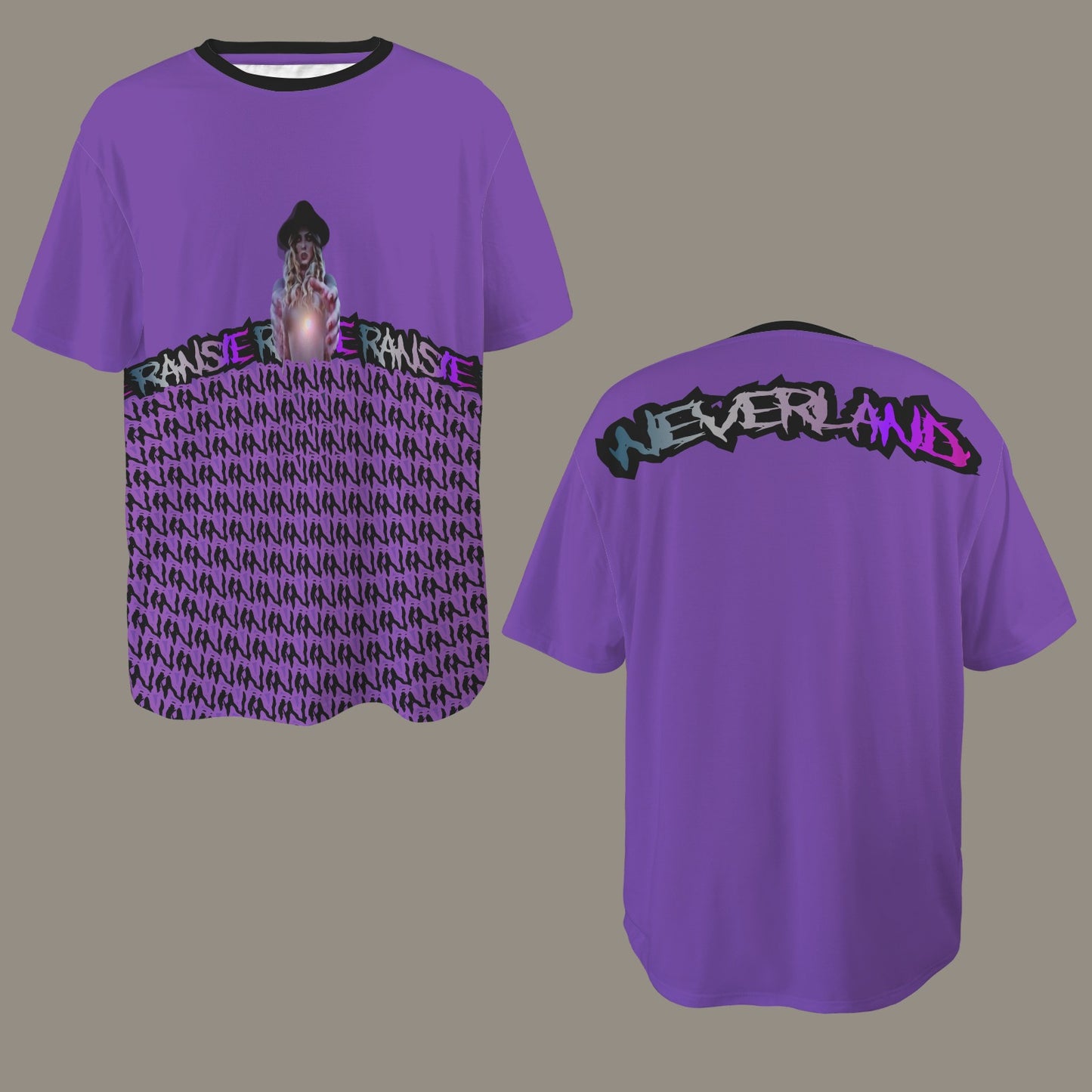 RANSIE IN NEVERLAND FIGURE GHOSTS WALL BLUE T-SHIRT