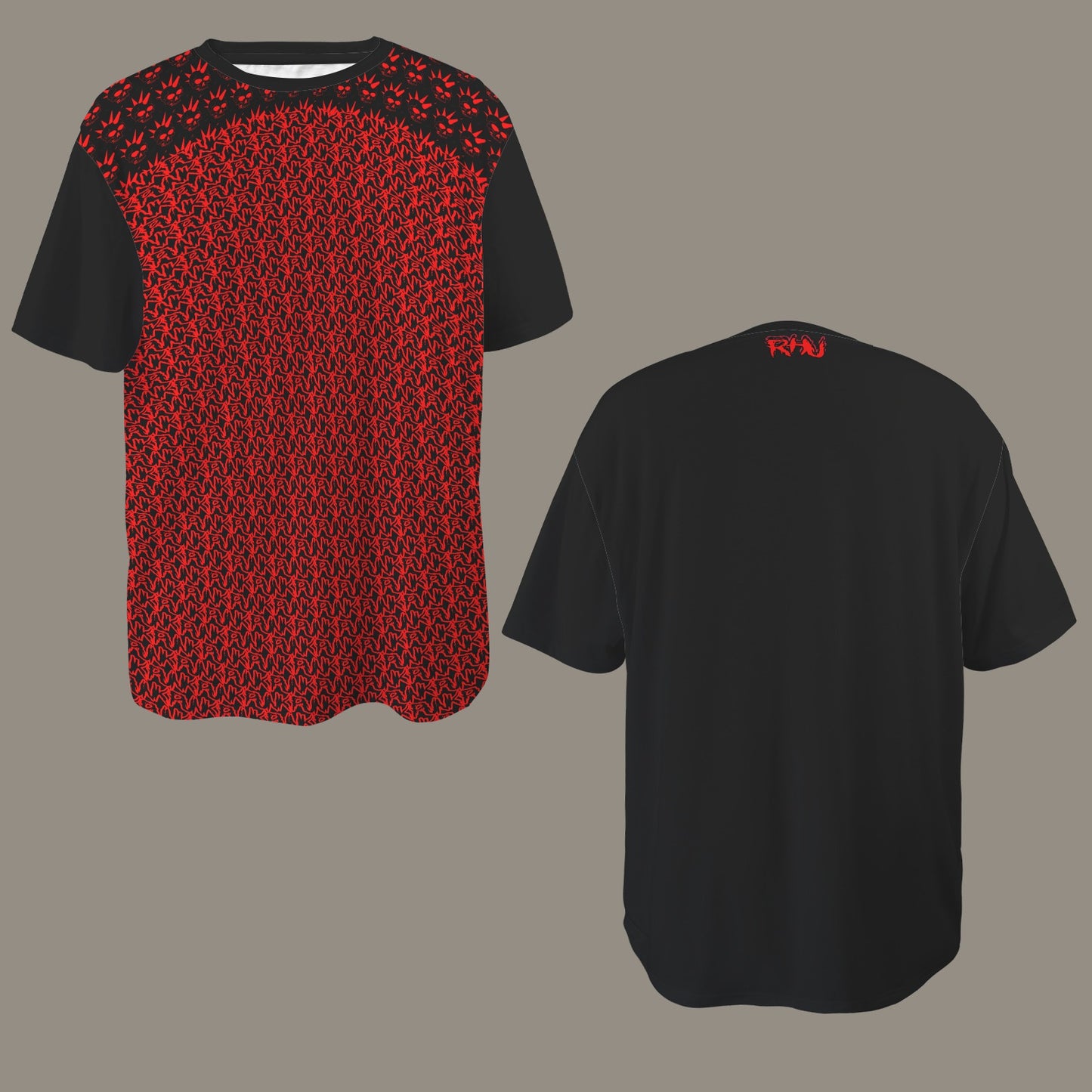 PUNK T-SHIRT RED BLACK