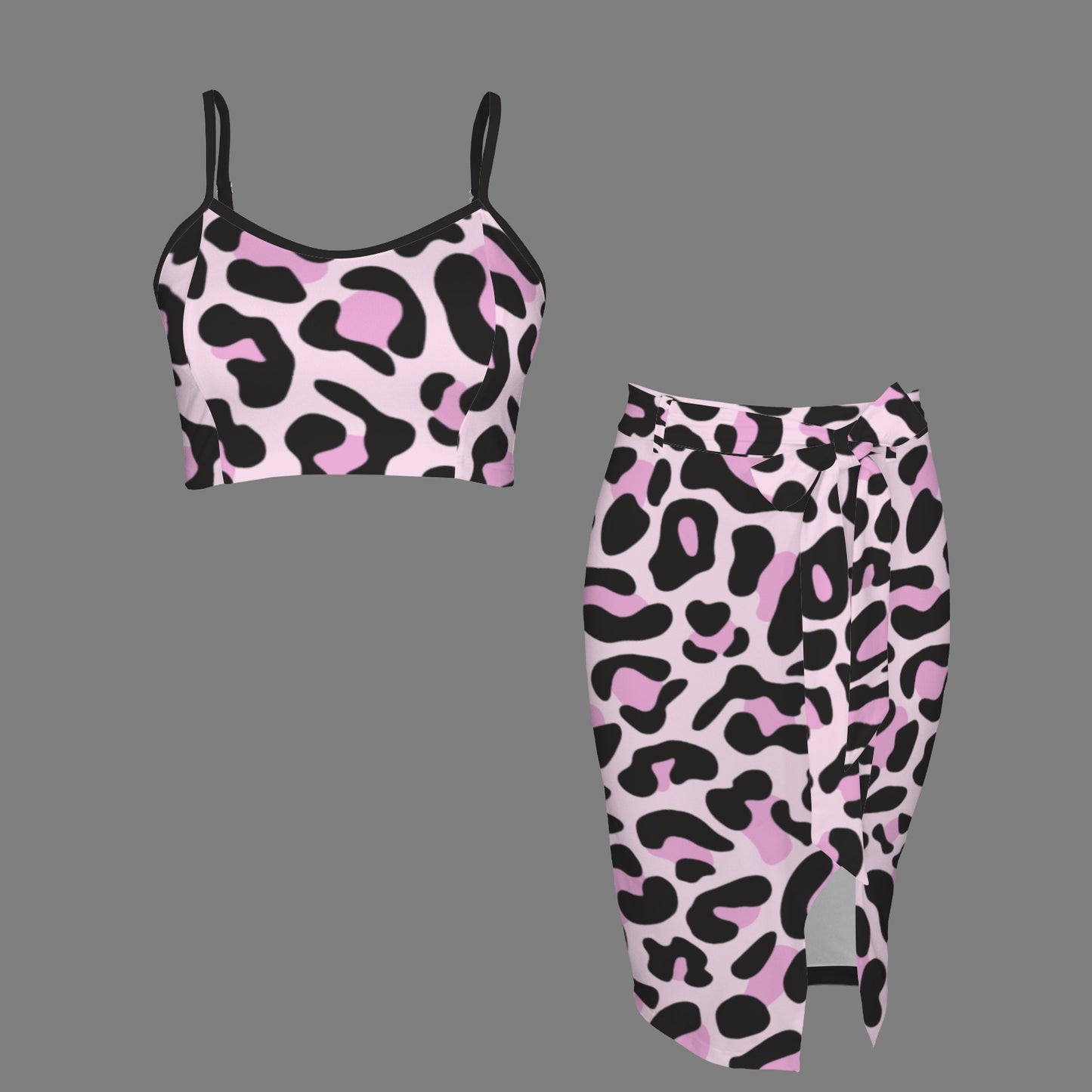 Cami Skirt Leopard Black Pink