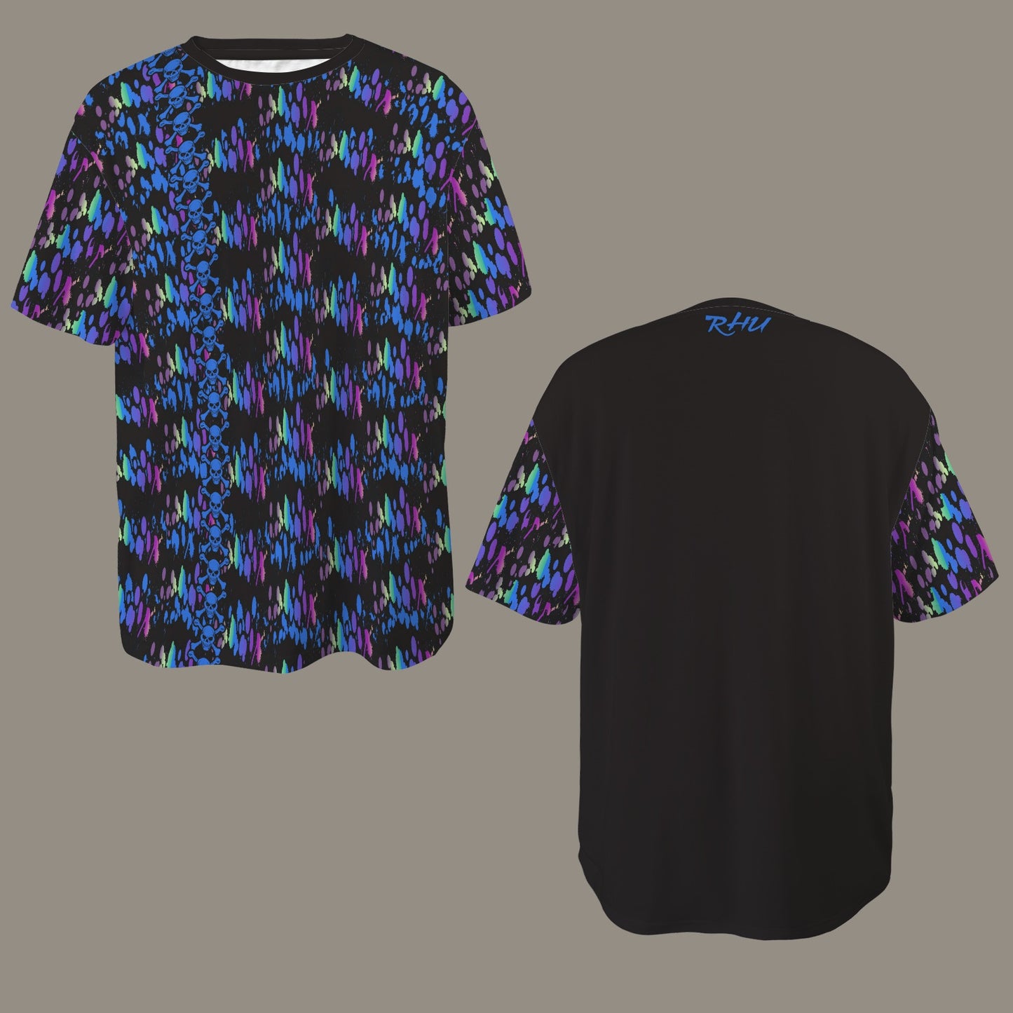 Hidden Name T-shirt Multicolor Blue BlackSkulls 2