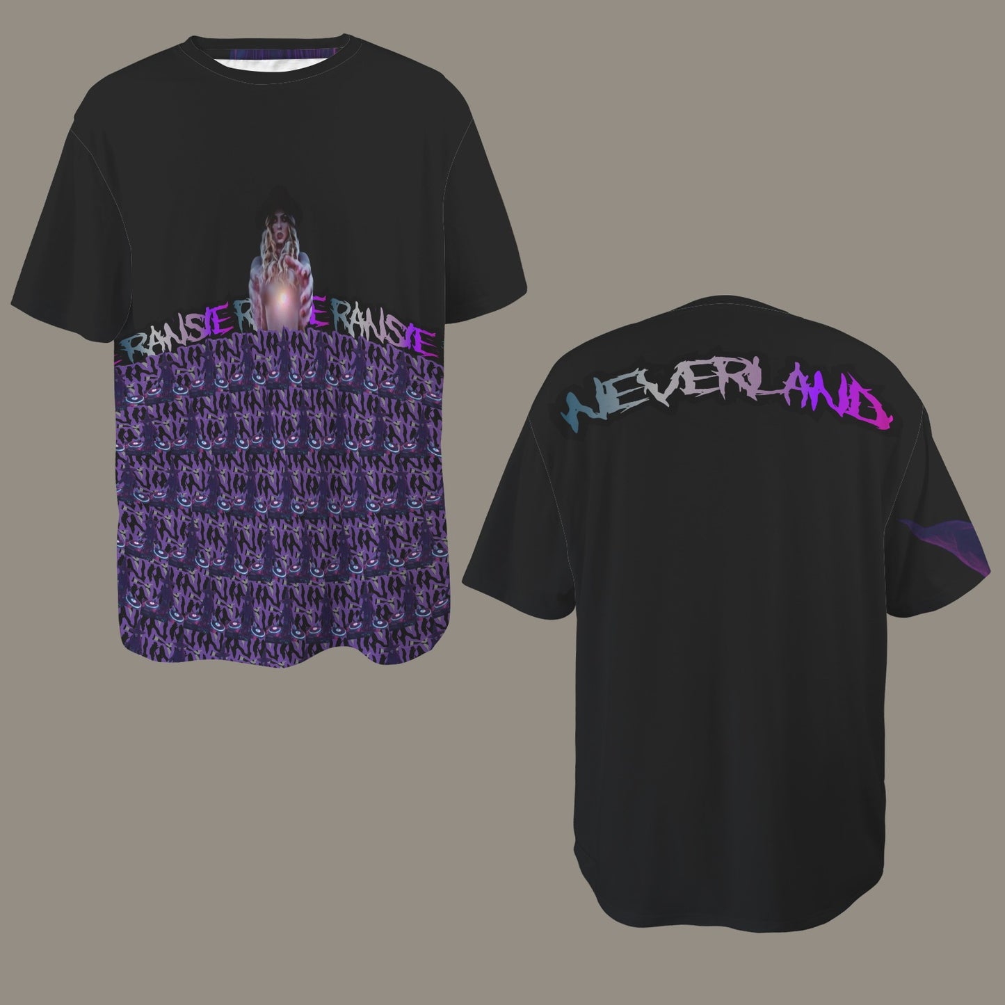 RANSIE IN NEVERLAND FIGURE GHOSTS WALL BLUE T-SHIRT DJ