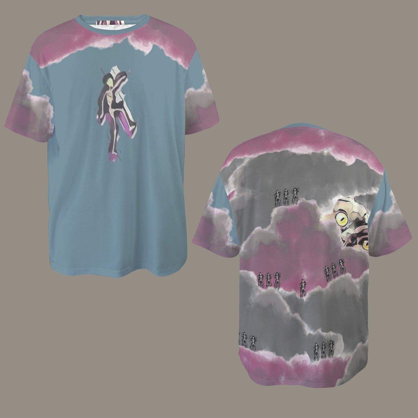 Humans Scare Me Jimmy Cloud T-Shirt Petrol Skeleton Front