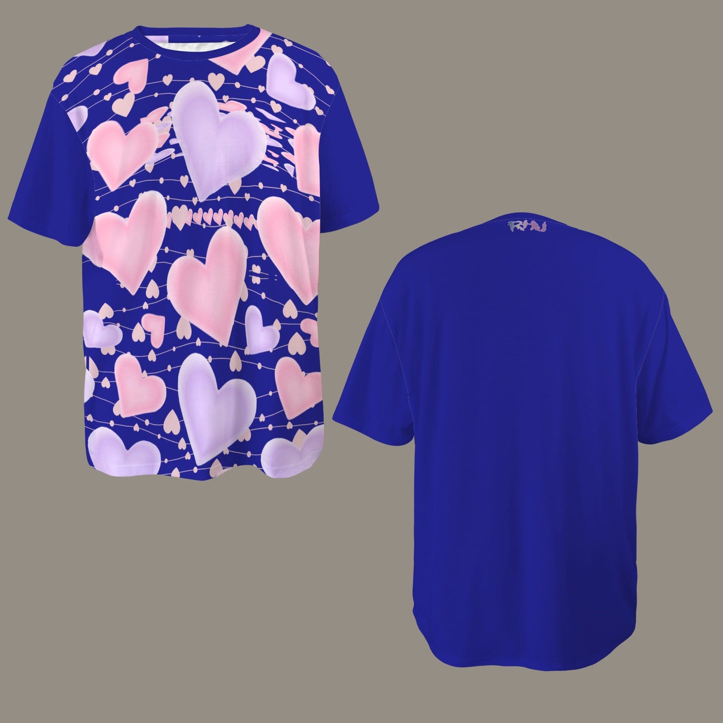 RANSIE IN NEVERLAND FIGURE HEARTS T-SHIRT Blue