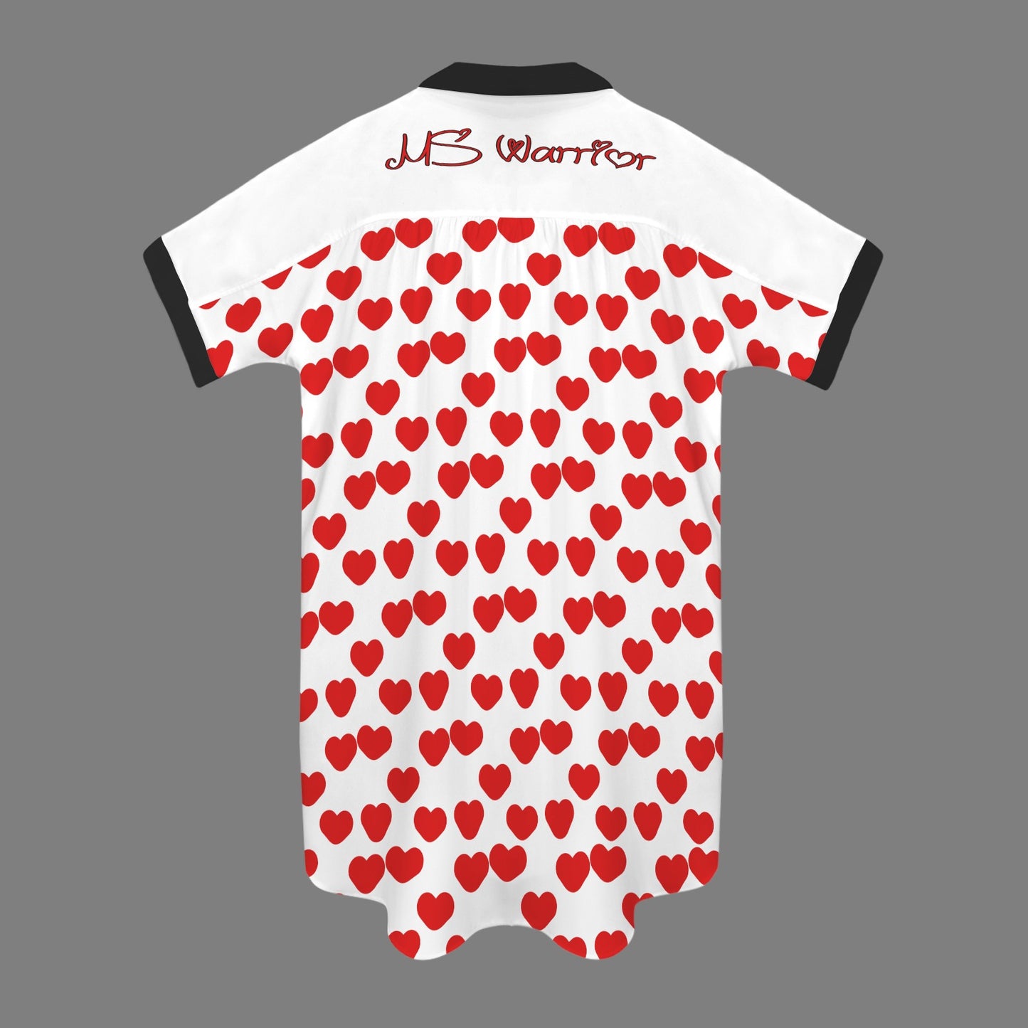 MS Warrior White T-Shirt Dress Short Sleeve Black