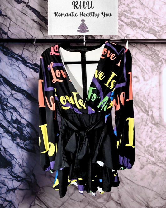 LINFA Romper Dress Black