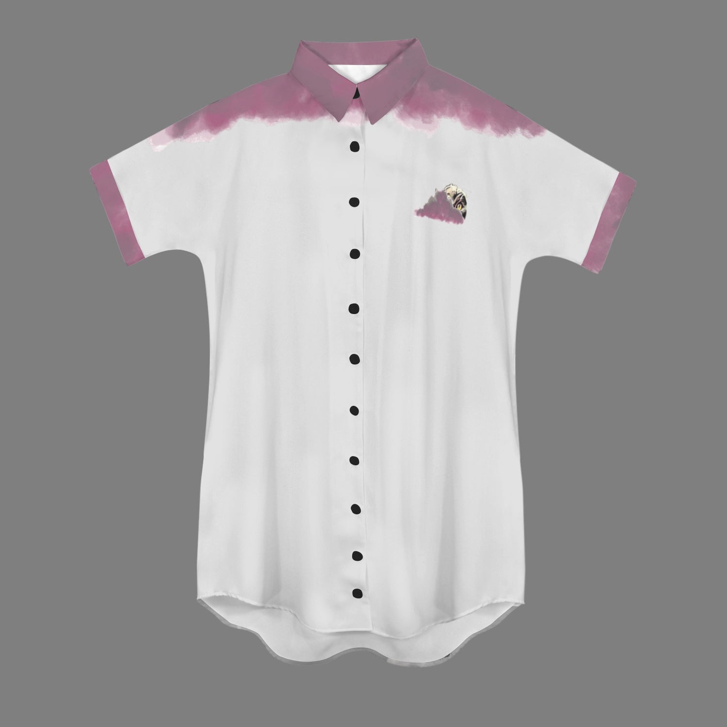 Humans Scare Me Jimmy Cloud T-Shirt Dress Light Grey -Small HSM