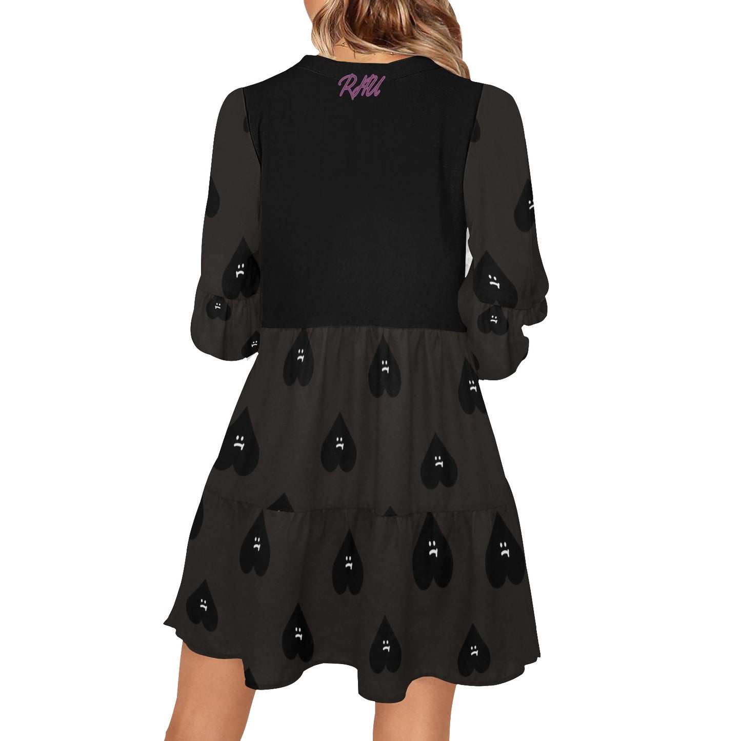 Caution Hearts Boho Dress V5