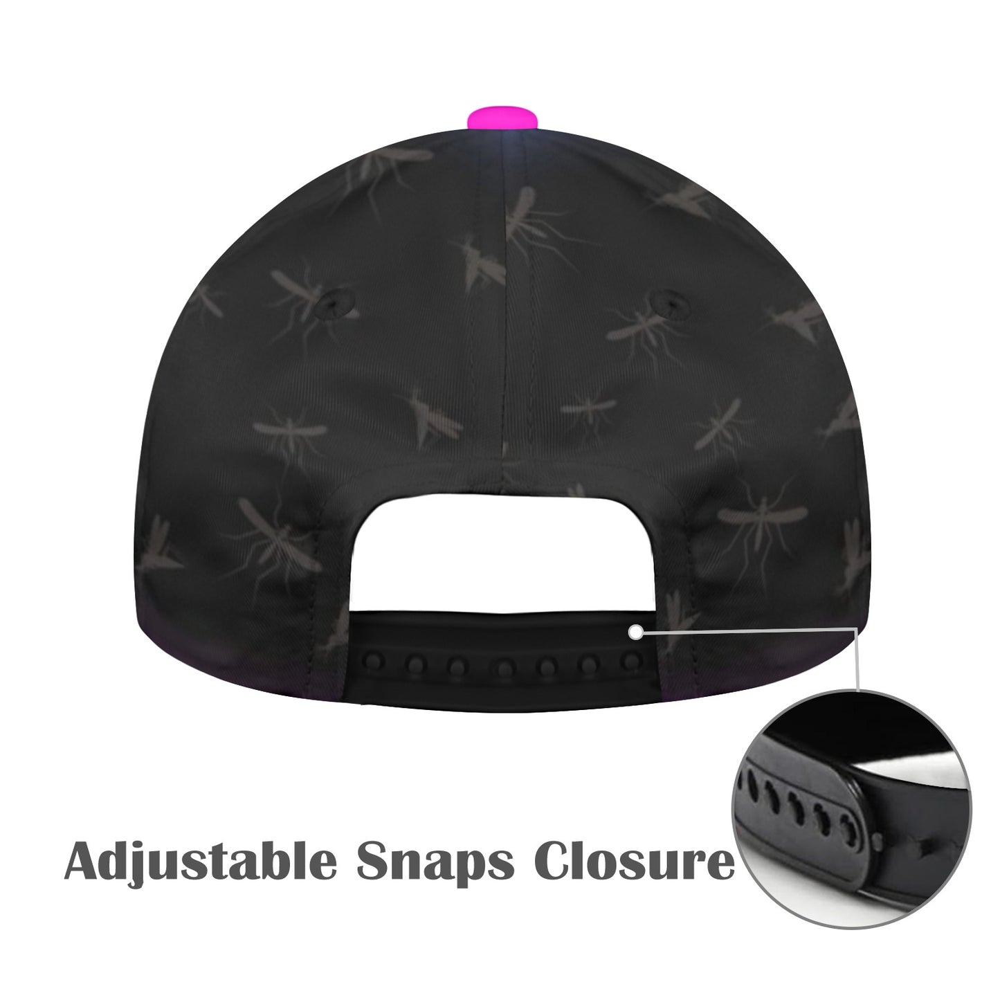 Mosquitoes Black Pink /Pink Button Snapback Hat