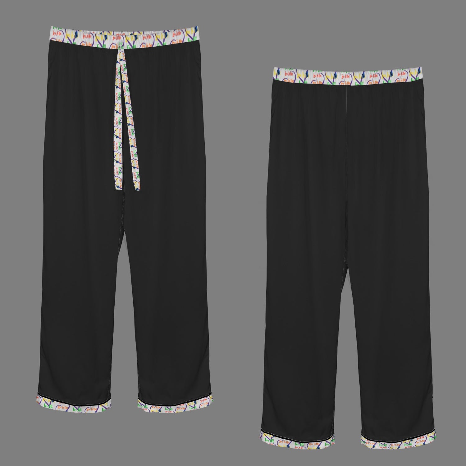 LINFA Little Hearts Pijama Set Silver/Black Belt Pattern