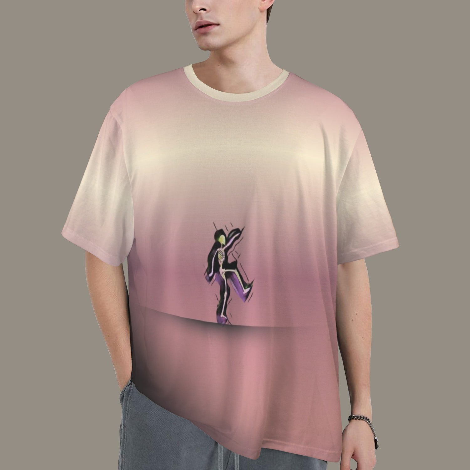 HSM T-shirt Skeleton  Sand Pale Pink