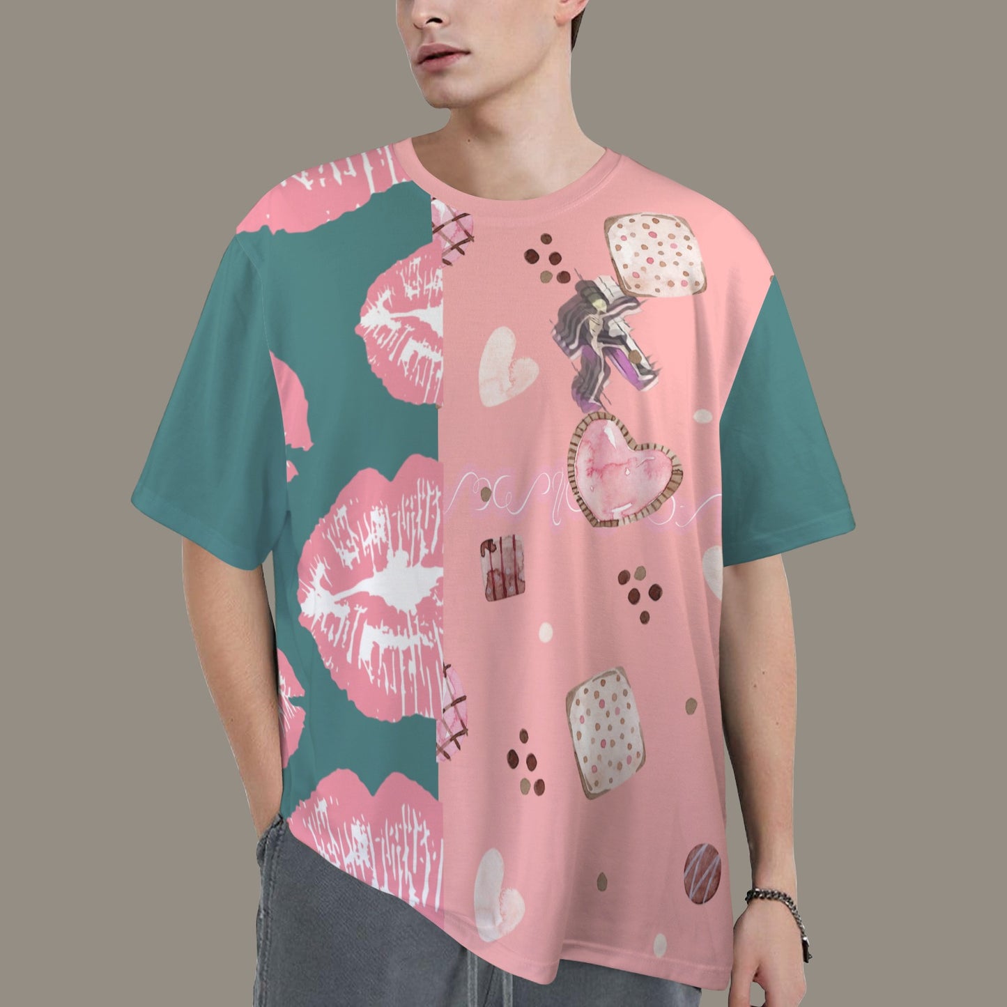 Hidden Name T-shirt Mouth Cookies Pink Green 2