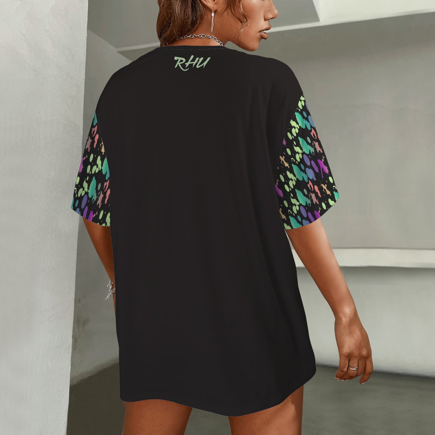 Hidden Name T-shirt Multicolor Green Multi Black Ransie