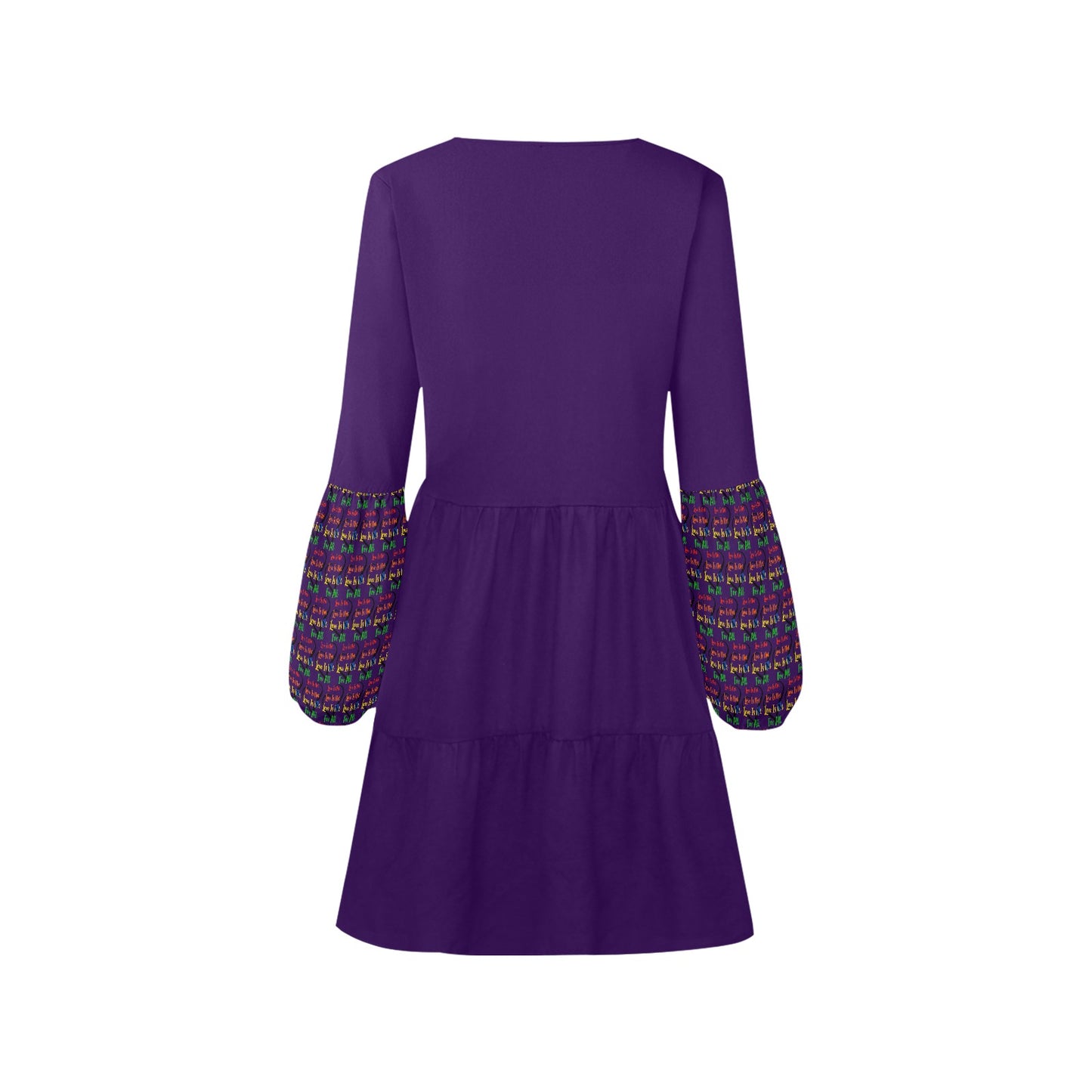 LINFA Boho Dress Little Hearts Purple