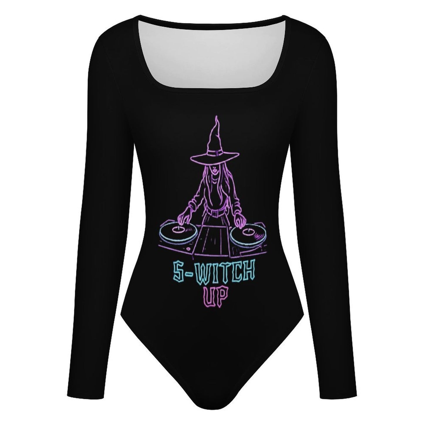 Custom Women's Square Neck Long Sleeved Jumpsuit