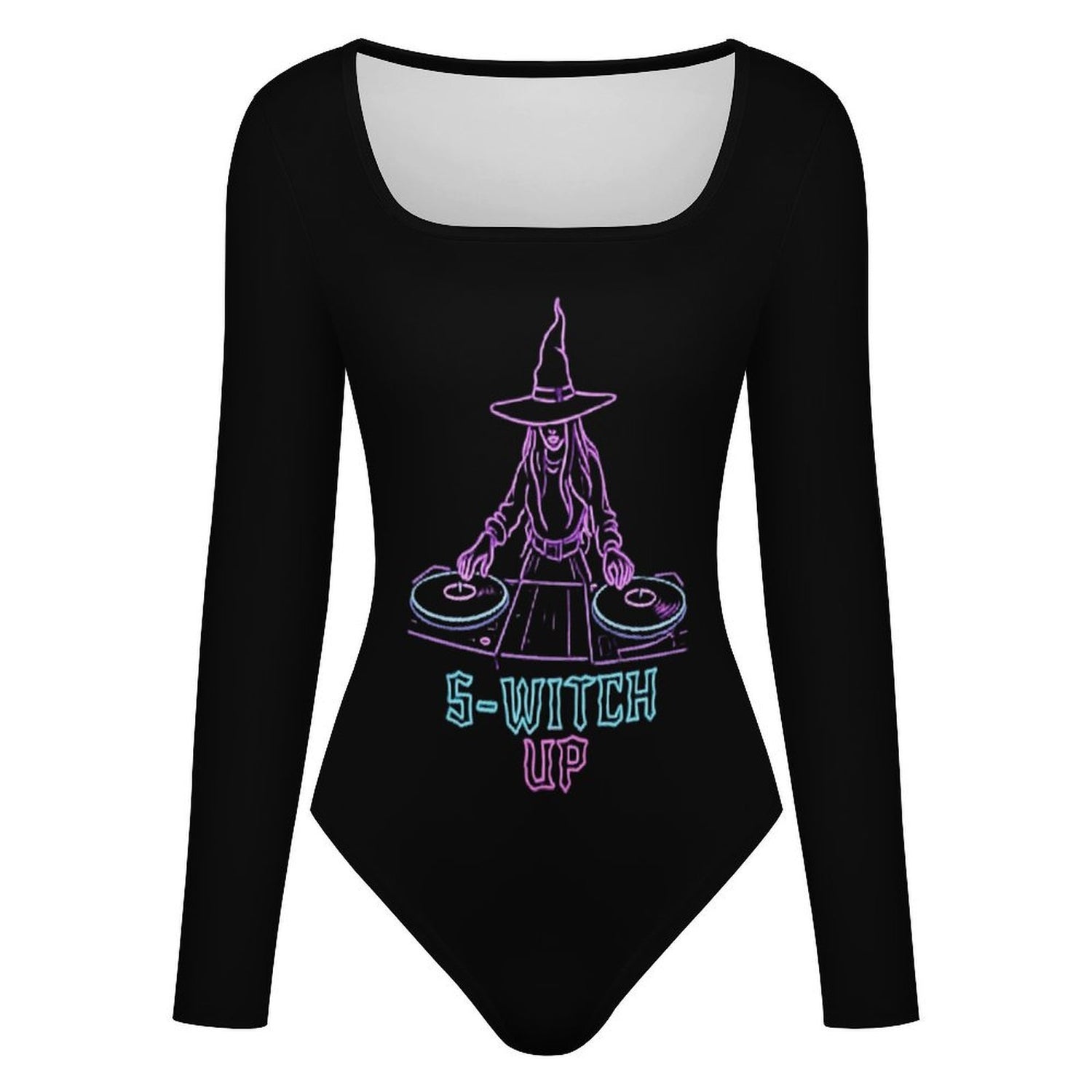 Custom Women's Square Neck Long Sleeved Jumpsuit