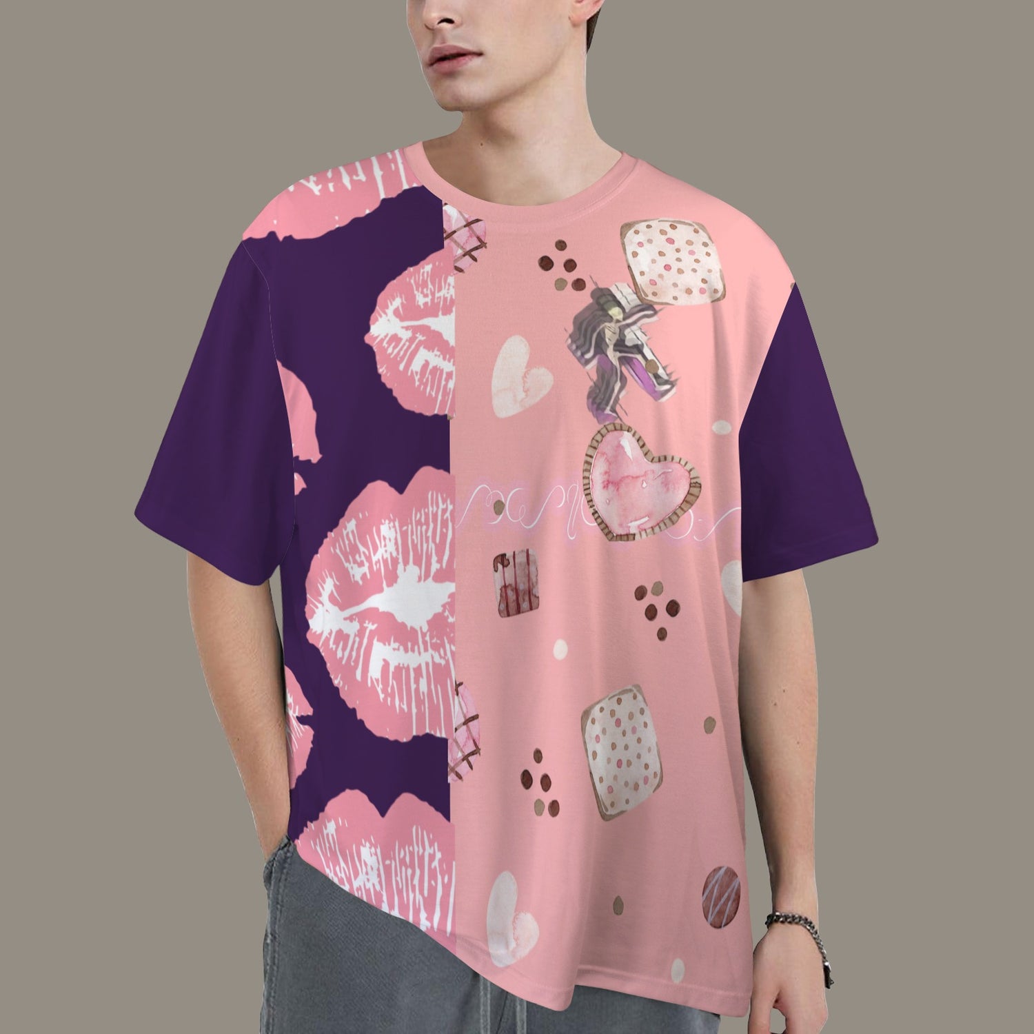 Hidden Name T-shirt Mouth Cookies Pink Purple