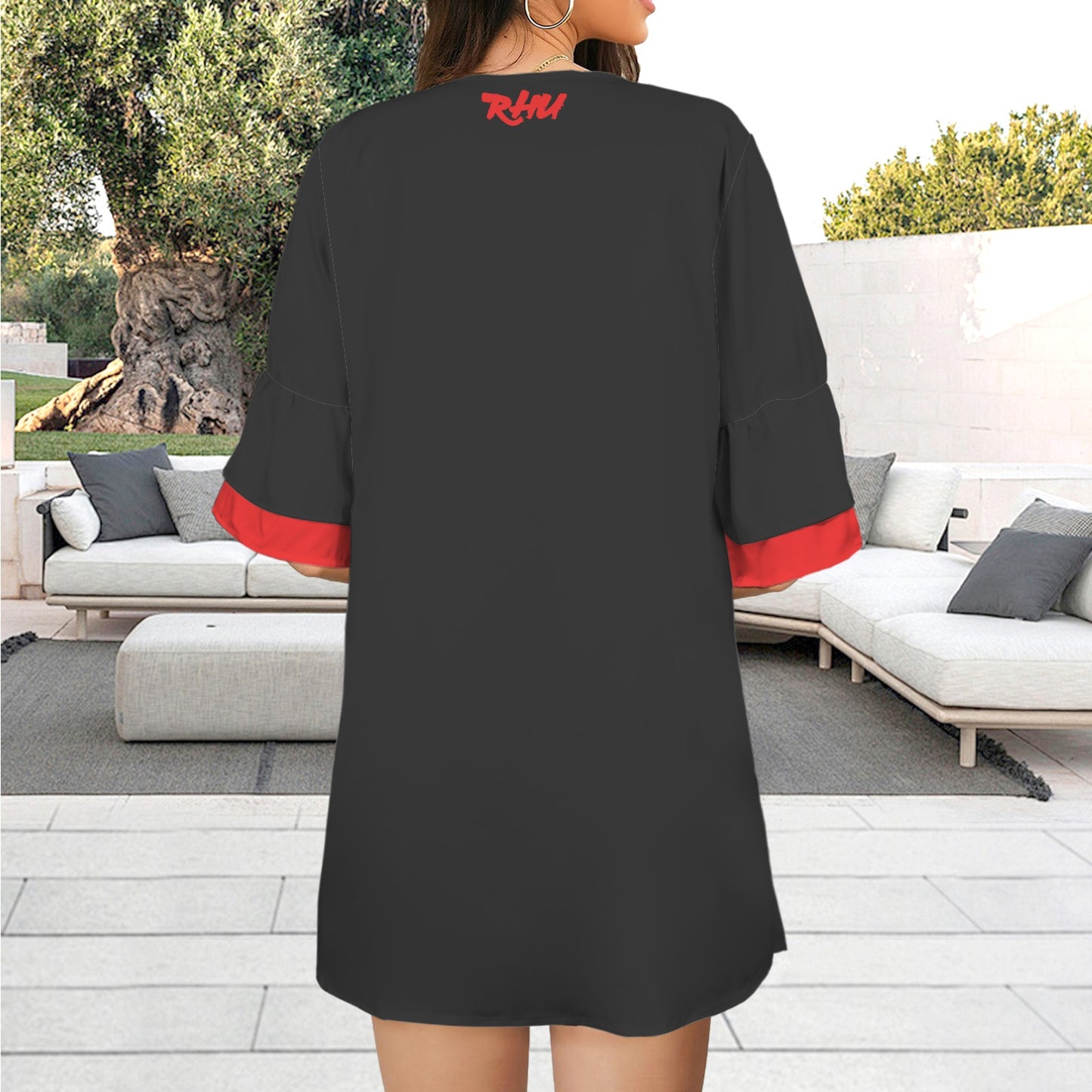 Caution V Neck Kiss Dress