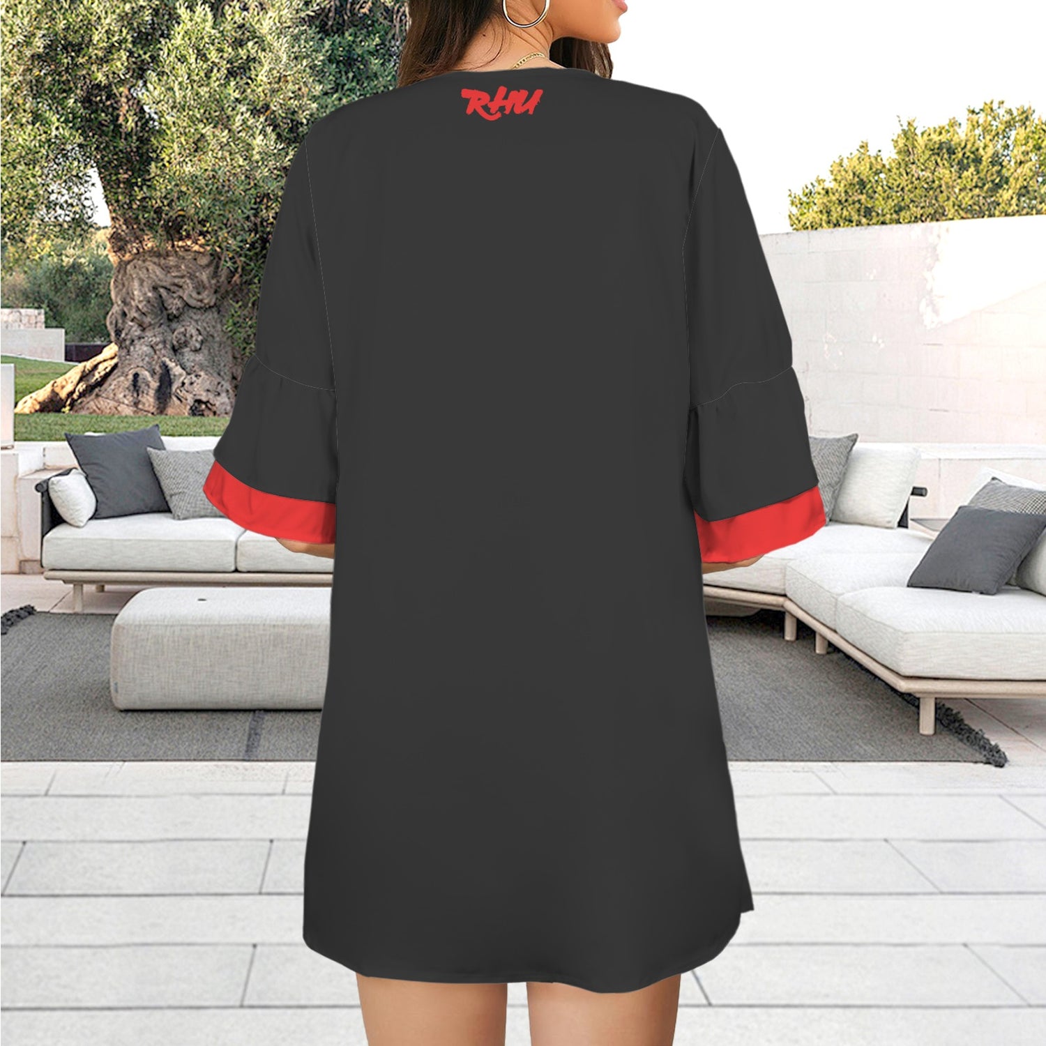 Caution V Neck Kiss Dress