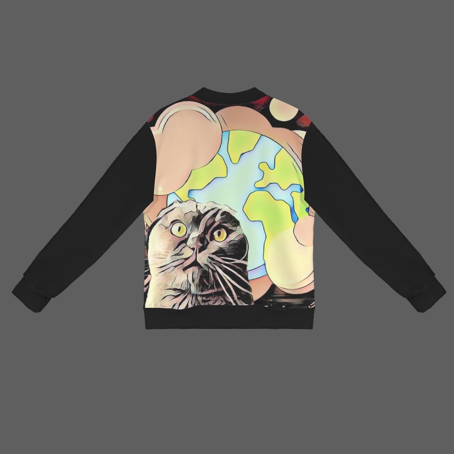 Humans Scare Me Lightweight Jacket Black Red  Half Design