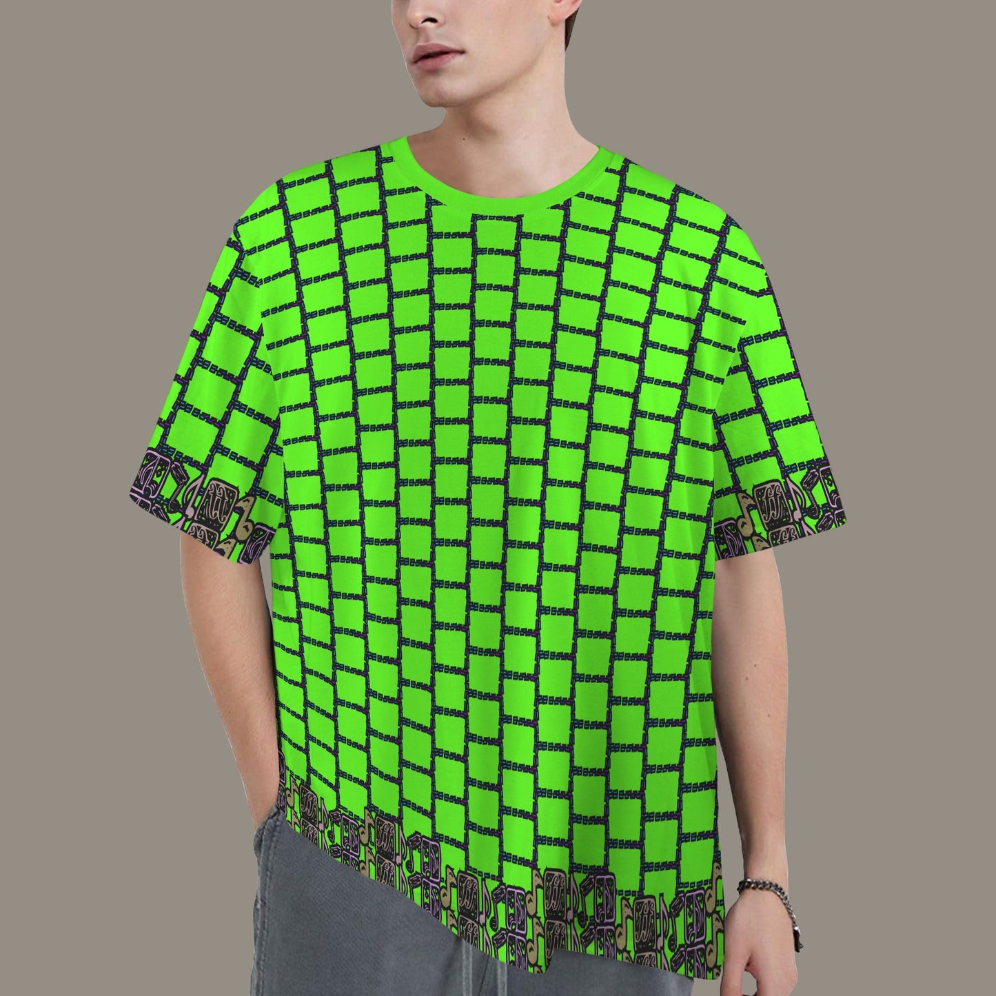 Hidden Name T-shirt Green Notes