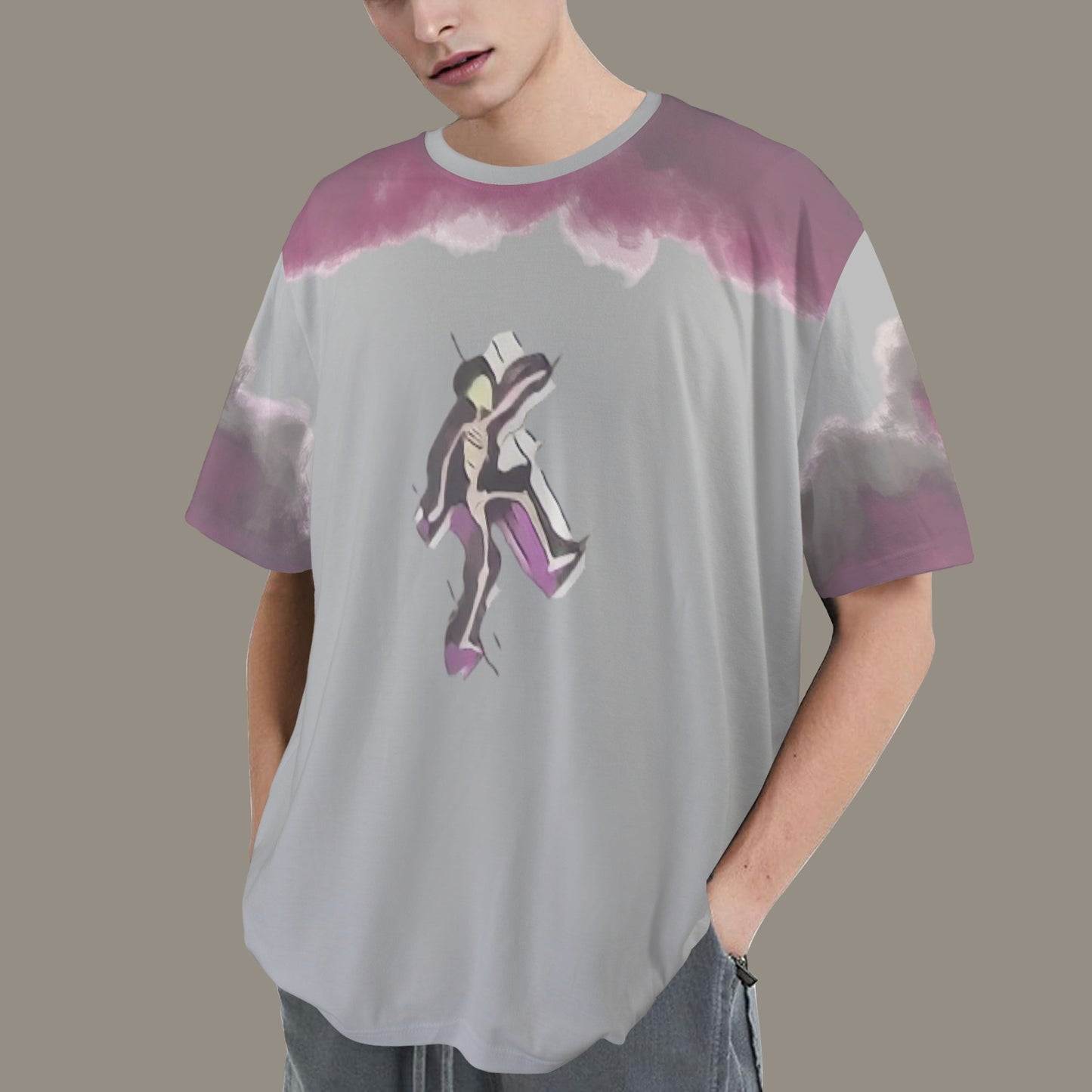 Humans Scare Me Jimmy Cloud T-Shirt Grey Skeleton Front