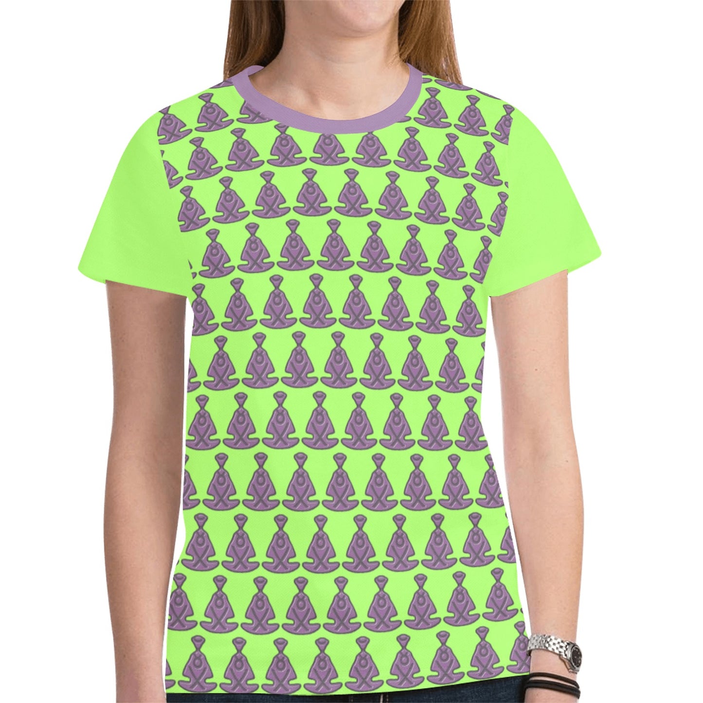 Buddha LIght Green Unisex Mesh Cloth T-shirt