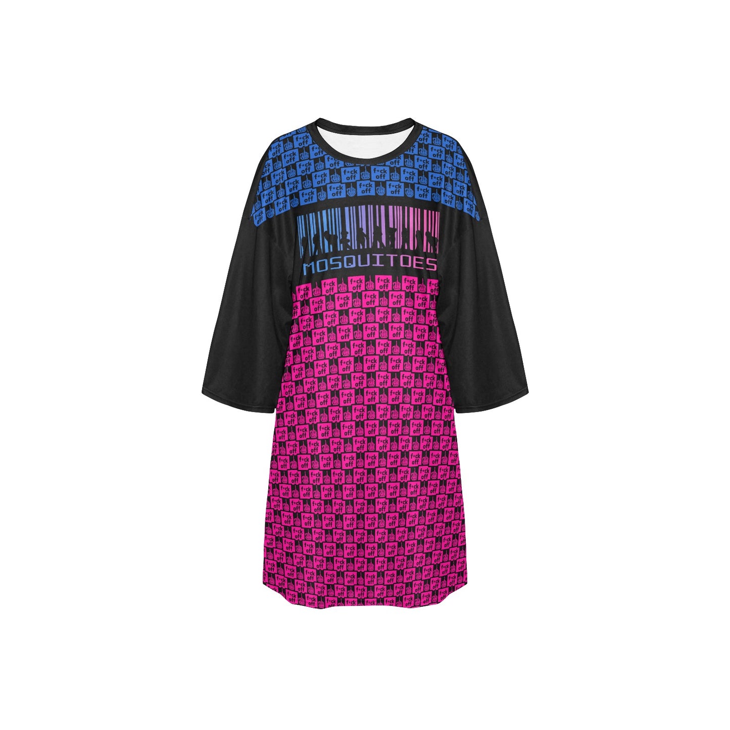 Lounge Dress Mosquitoes - Smaller pattern V2 - Multicolor Barcode