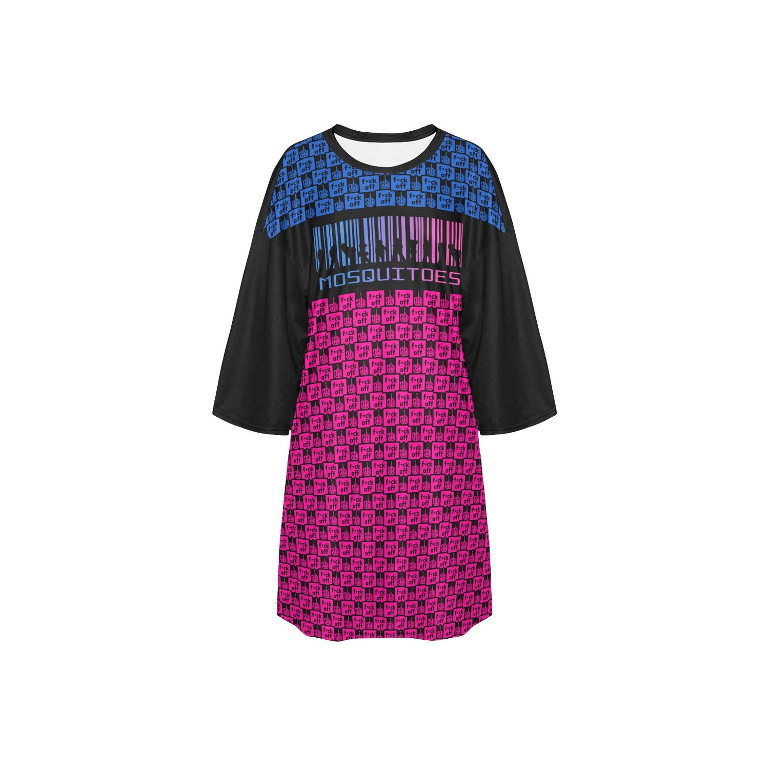 Lounge Dress Mosquitoes - Smaller pattern V2 - Multicolor Barcode