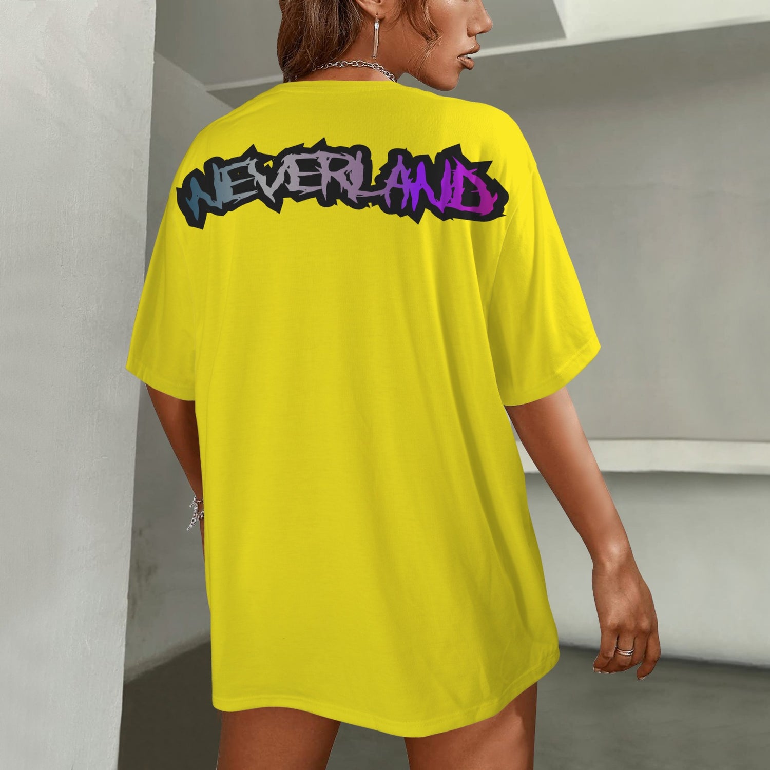 RANSIE IN NEVERLAND FIGURE GHOSTS WALL BLUE T-SHIRT