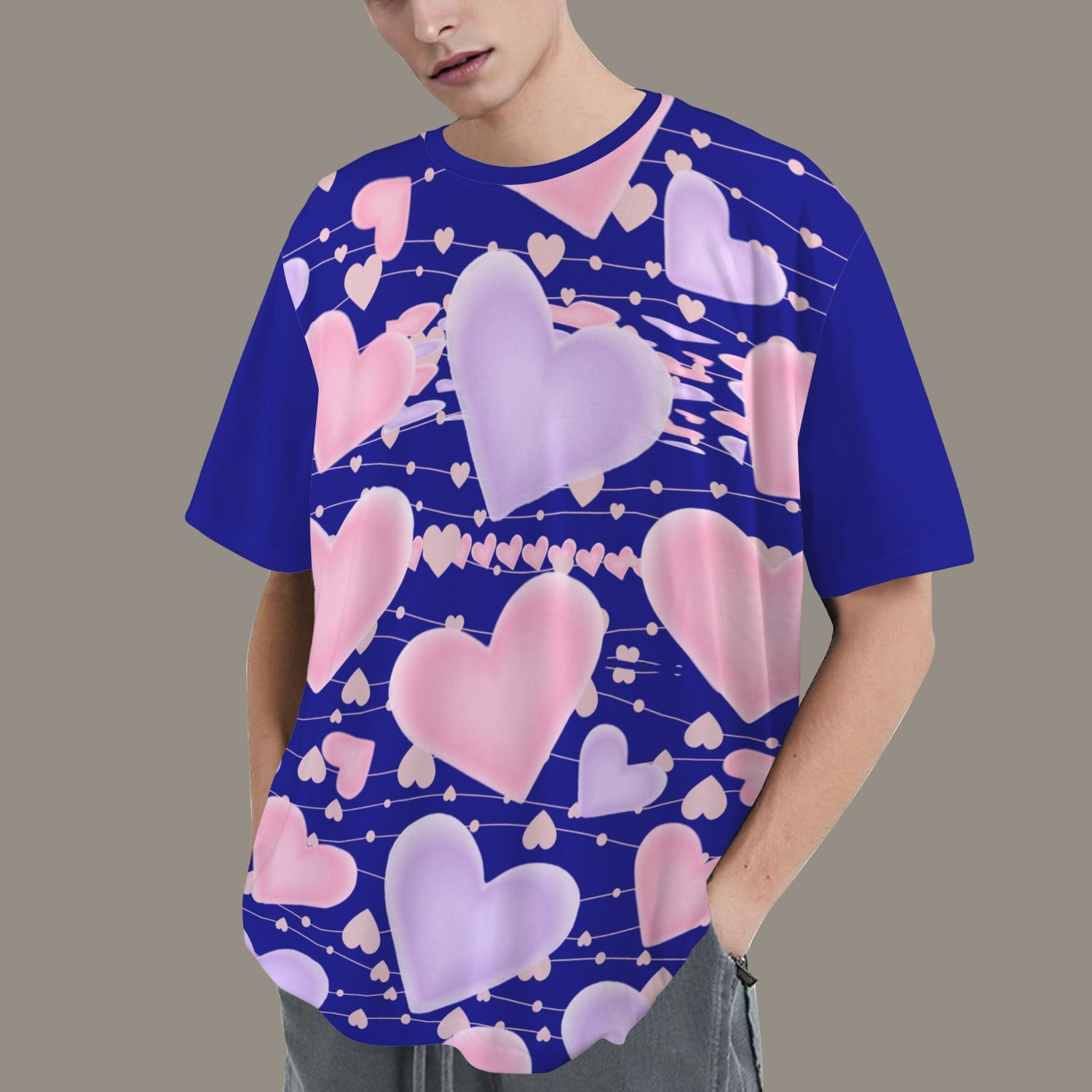 RANSIE IN NEVERLAND FIGURE HEARTS  T-SHIRT Blue