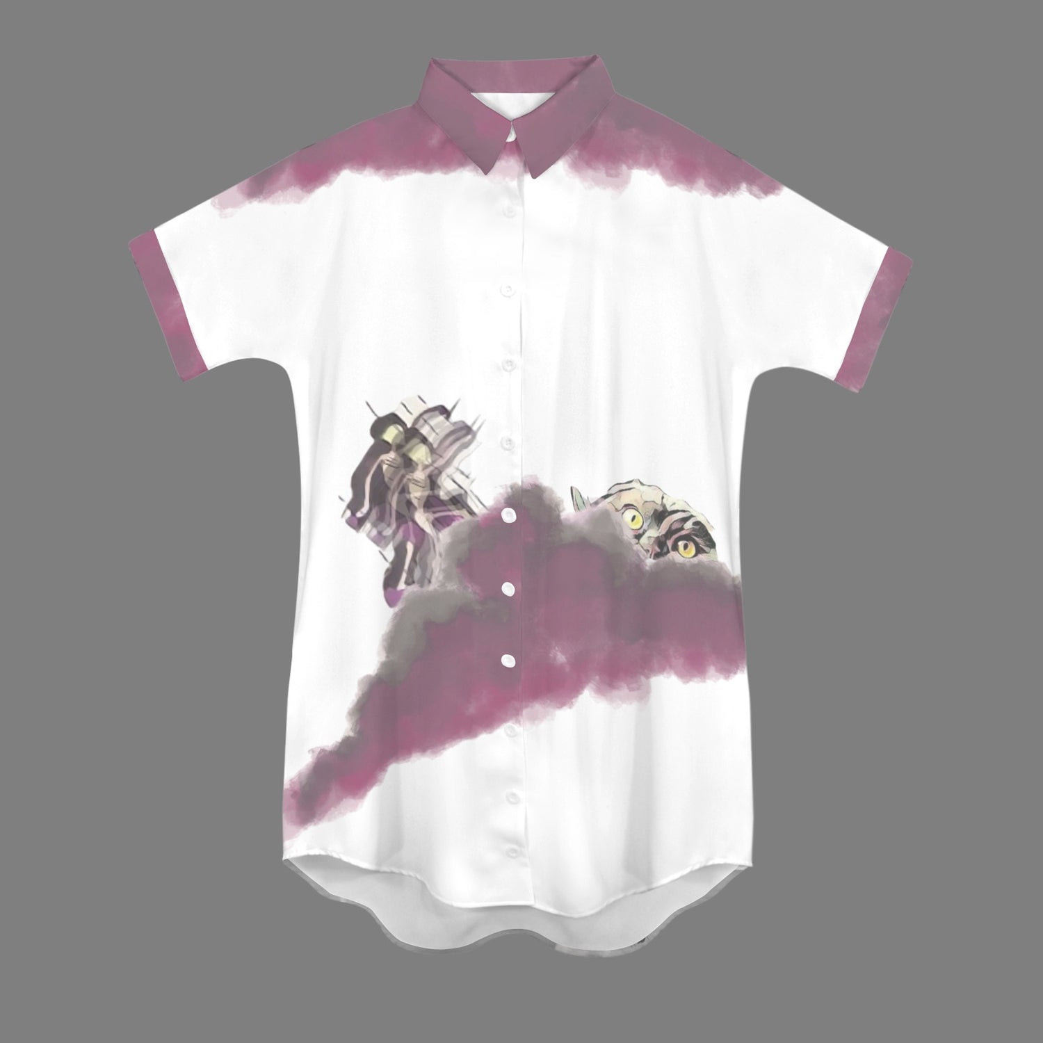 Humans Scare Me Jimmy Cloud T-Shirt Dress White -Small HSM V2