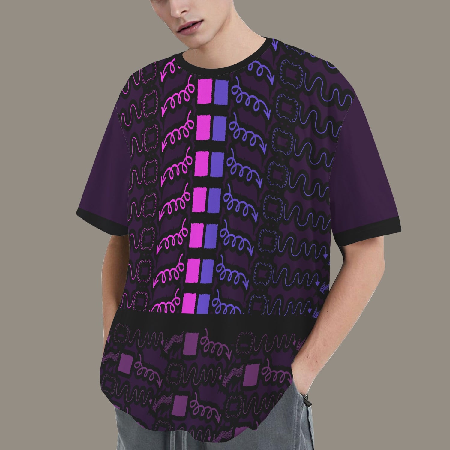 Hidden Name T-shirt Hot Hot Pink Lilac Black 3