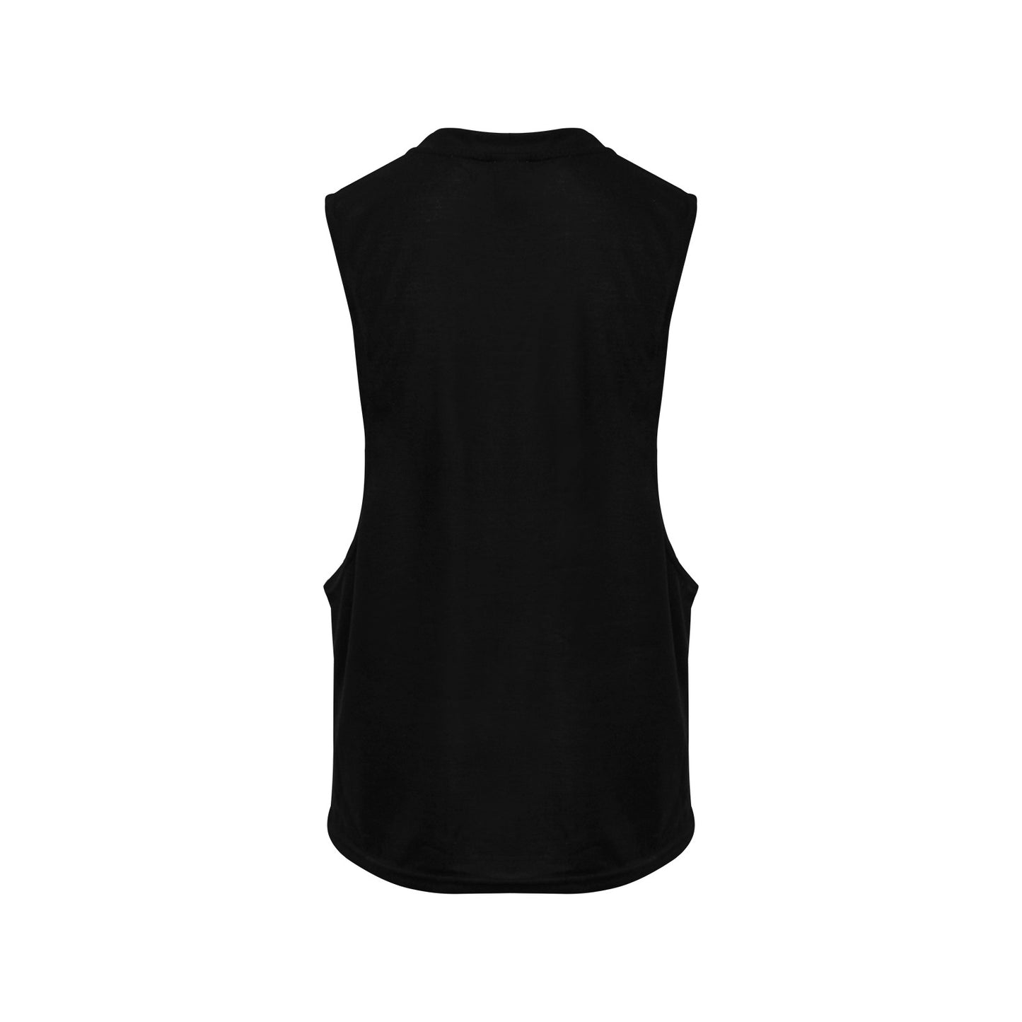 Caution Small Pattern Black Back Men's Open Sides Workout Tank Top