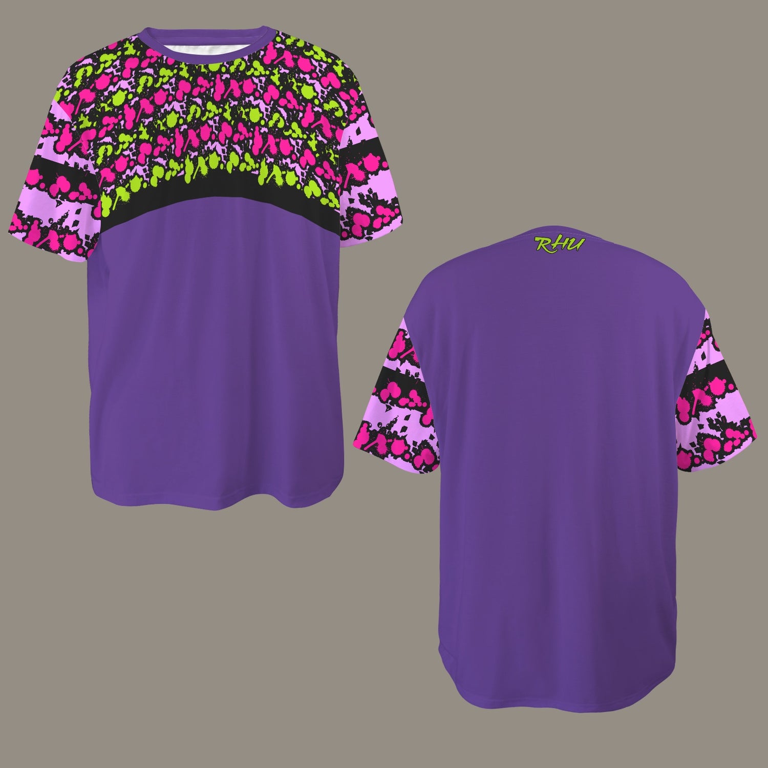 Hidden Name T-shirt Hot Hot Pink Bright Green Purple Black