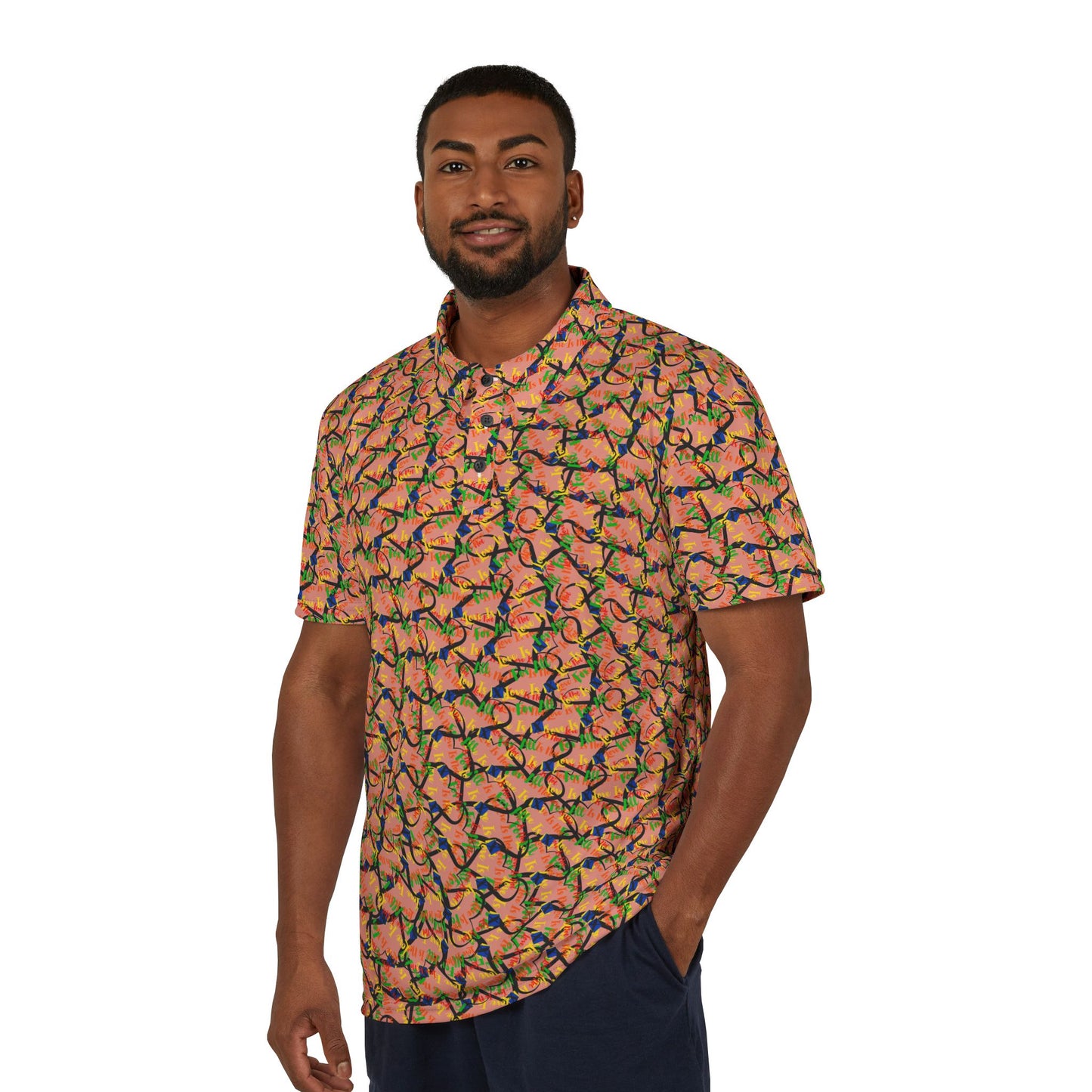LINFA Chaos Unisex Polo Shirt Salmon