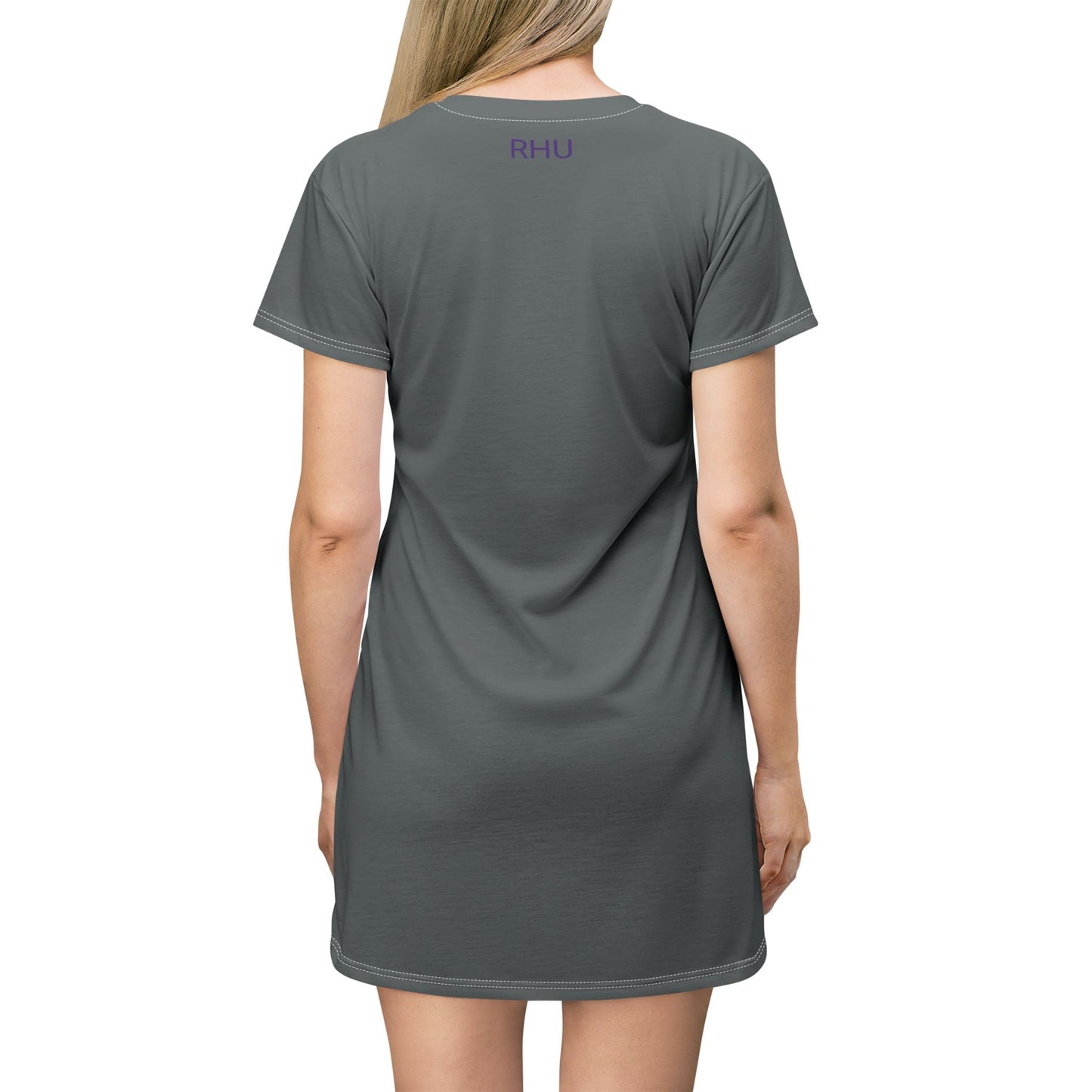 Human Rights LINFA All Over Print T-Shirt Dress Grey