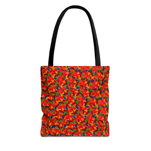 LINFA Chaos In The Heart Tote Bag Red (Made in Germany)