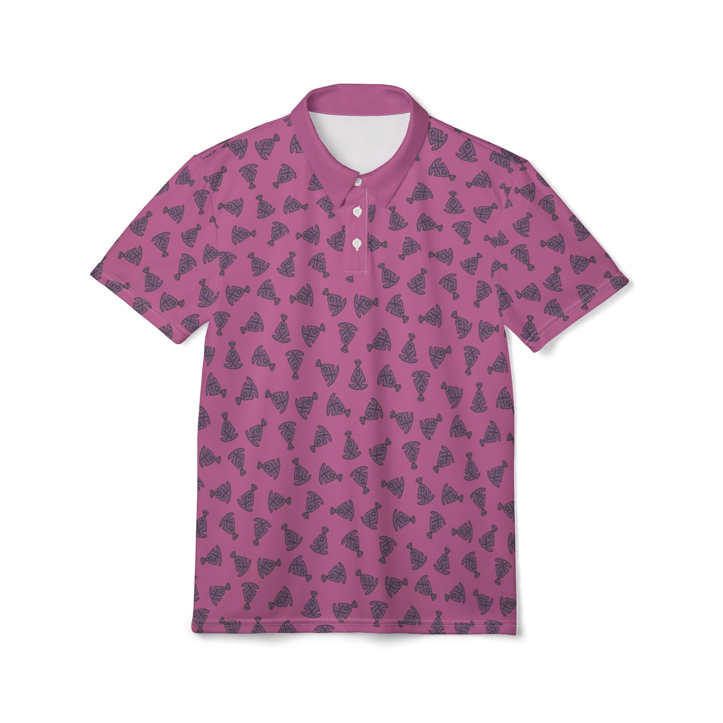 Buddha Tilt Unisex Polo T-Shirt Pink