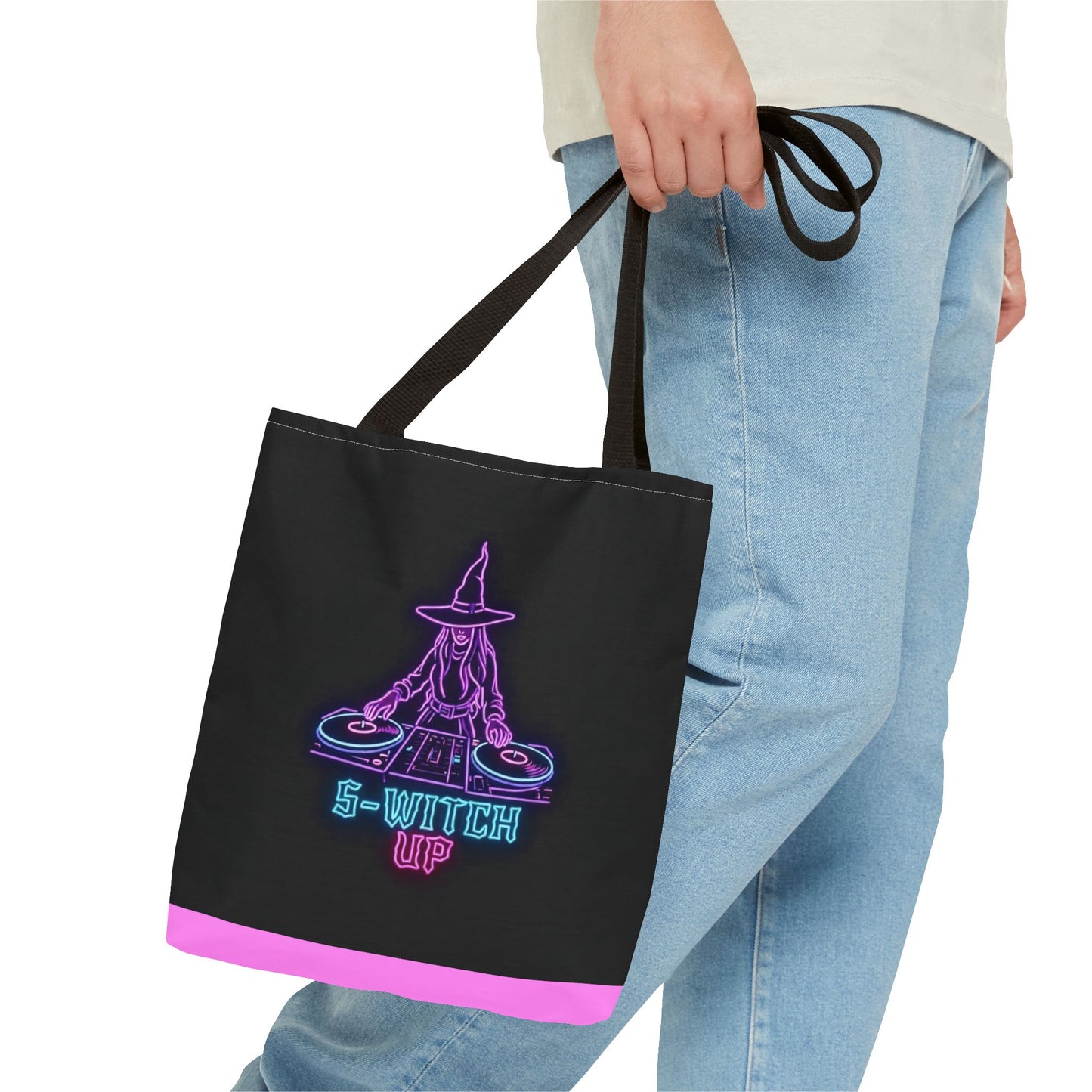 S-WITCH UP Neon Logo Tote Bag Black/Pink