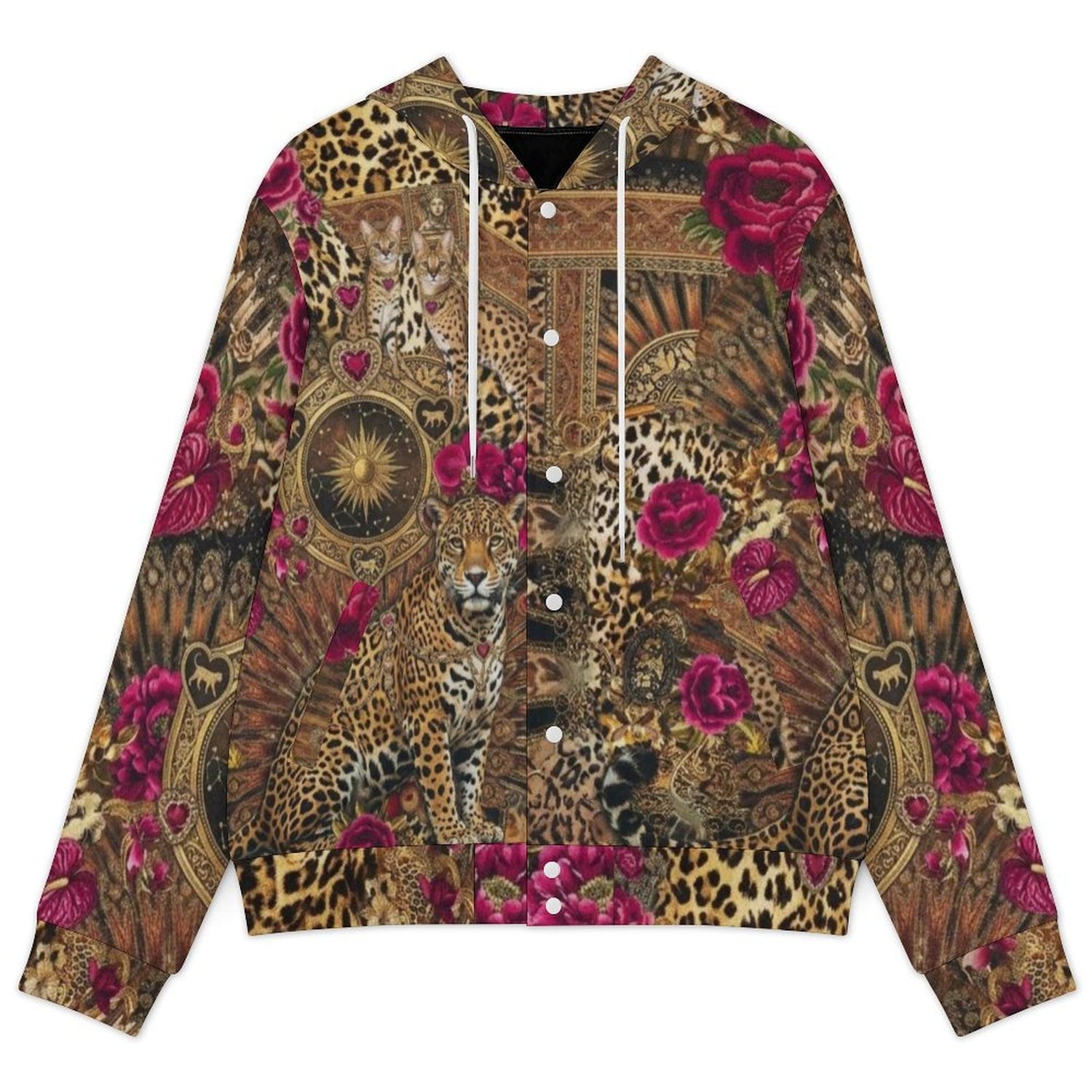 Custom Women Hooded Button‑Up Jacket Coat