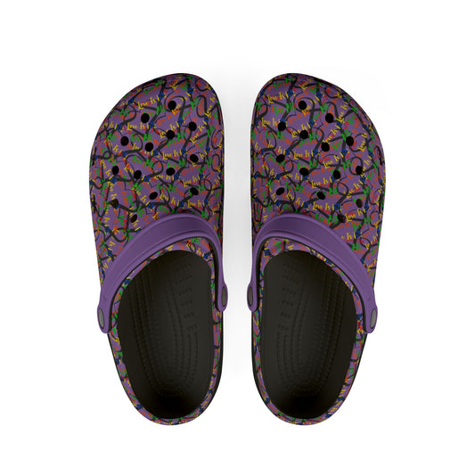 LINFA Chaos In The Heart EVA Foam Rubber Shoes Light Purple for Men and Women