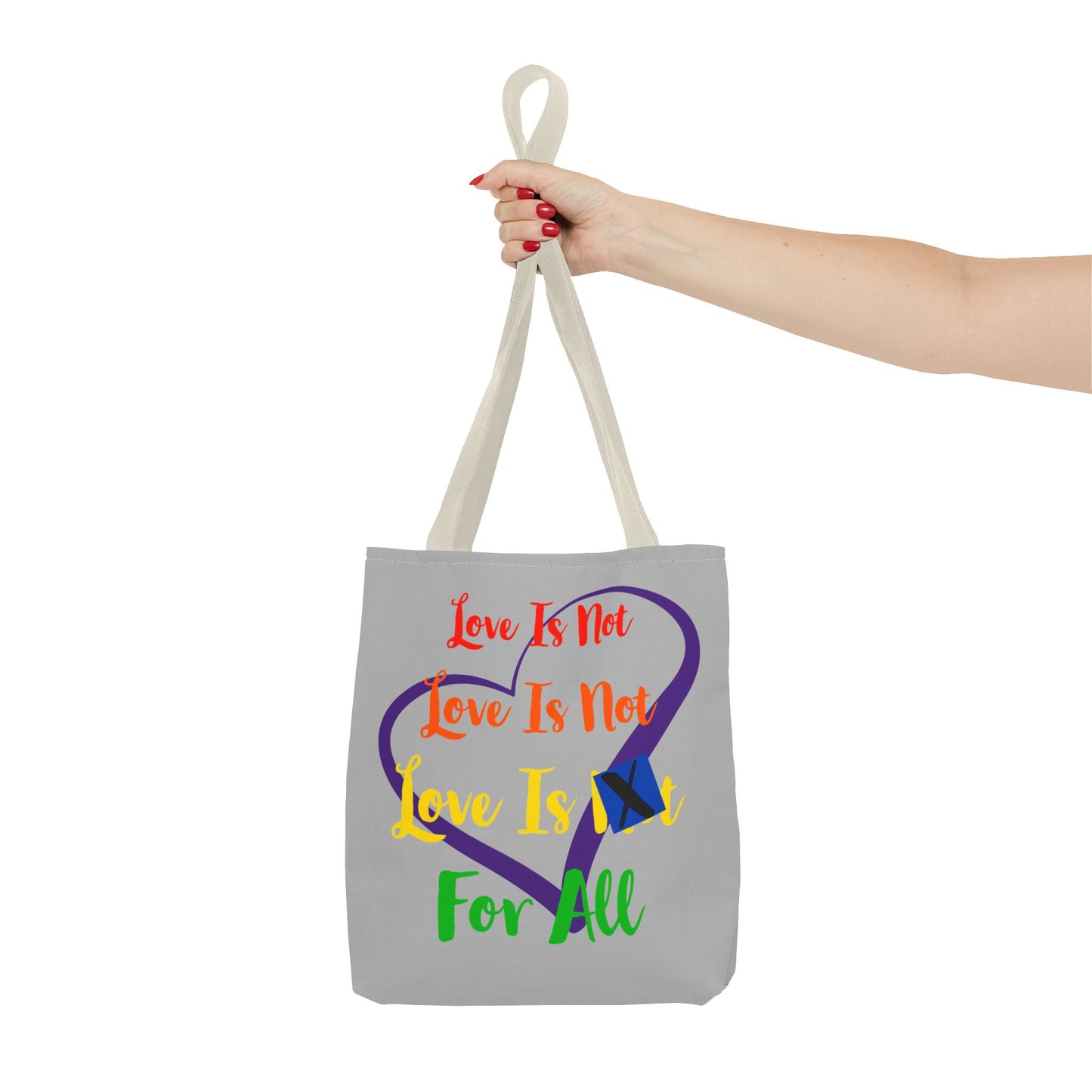 LINFA Tote Bag Light Grey Purple Heart